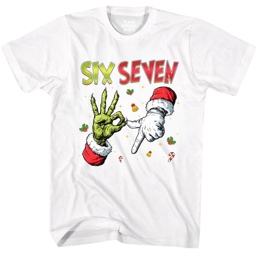Merry Christmas 6 7 Six Seven Novelty Shirt Funny Unisex Holiday Gen Z T-Shirt Spirit Tee Party Gift Size Small to 5XL