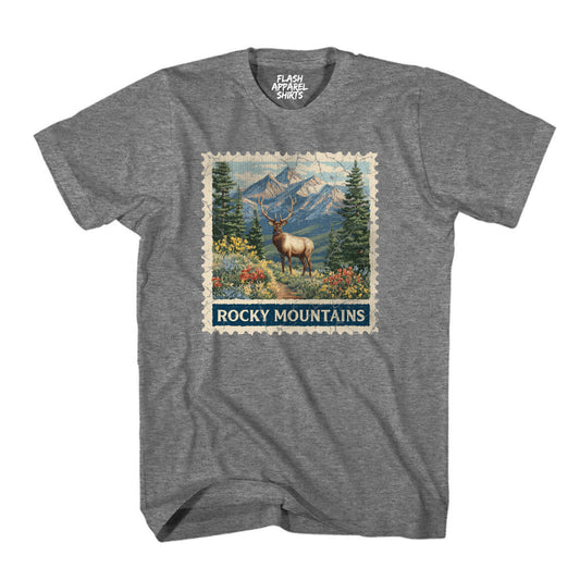 Rocky Mountain National Park Colorado Moose Shirt Stamp TShirt USA Camping Hiking T-Shirt Outdoor Wildlife Nature Tee