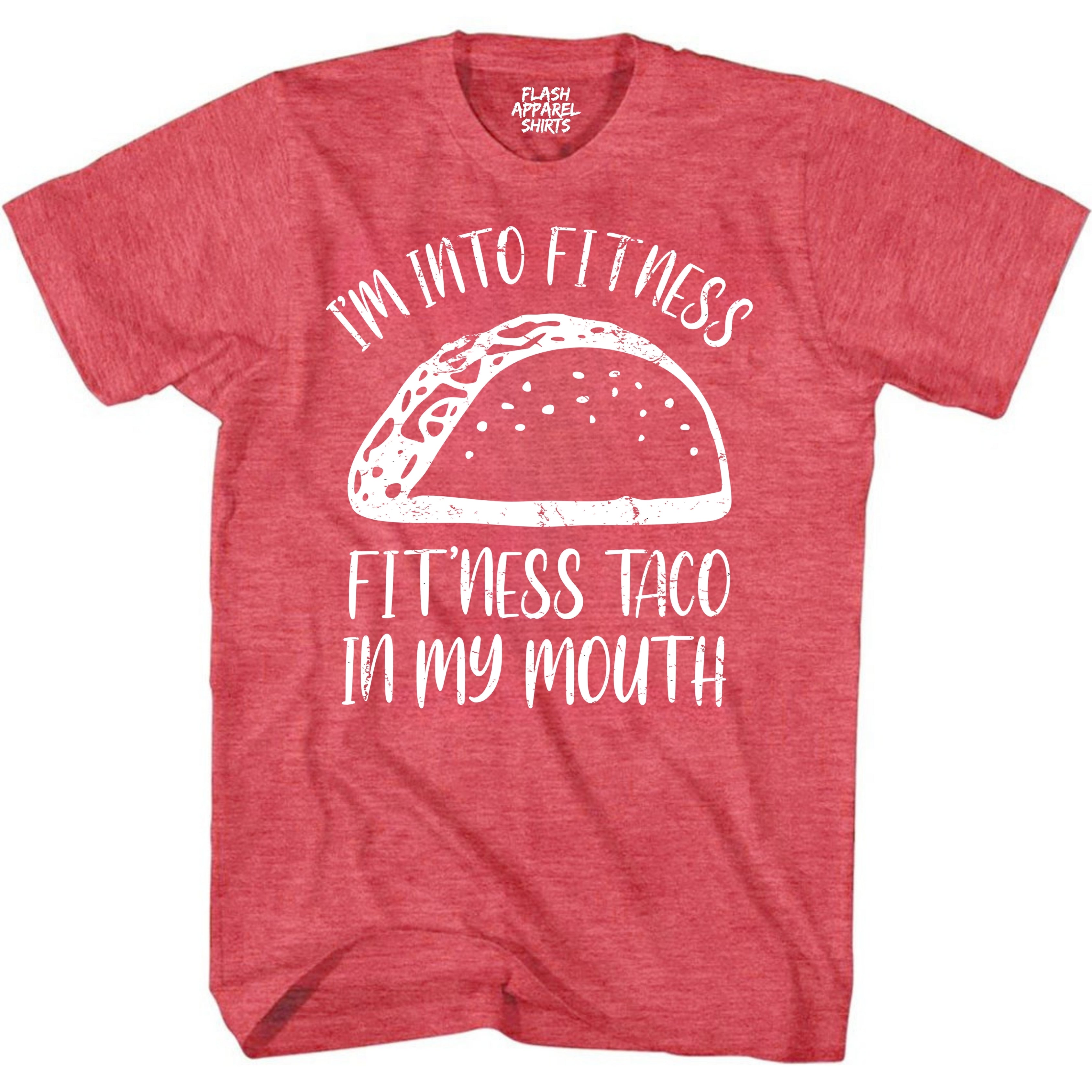 Mens Novelty Shirt Im Into Fitness Taco in My Mouth T-Shirt Funny Retro Vintage Tee Graphic Fathers Day Holiday Spirit Party Gift Small to 5XL