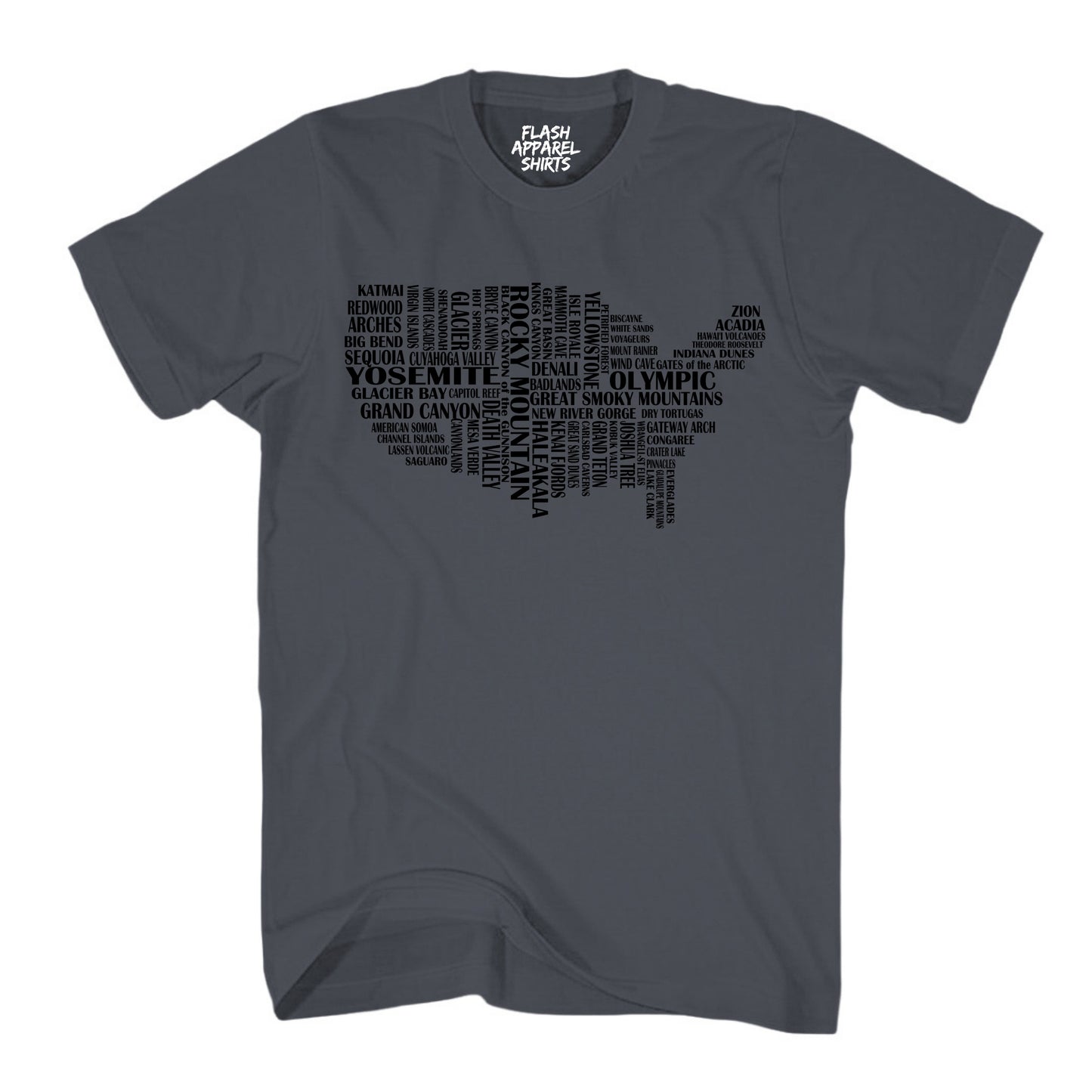 National Parks Shirt USA Map of Parks Collection Camping & Hiking T-Shirt Outdoor Wildlife Nature Tee