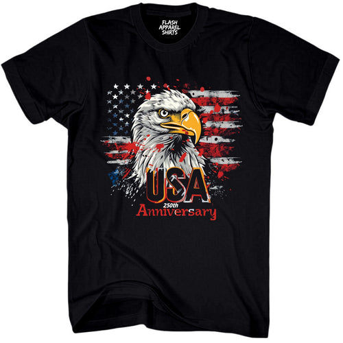 250 Years American Flag 250th Anniversary USA T-Shirt Bald Eagle Patriotic Shirt Graphic T Shirt 4th of July Tee