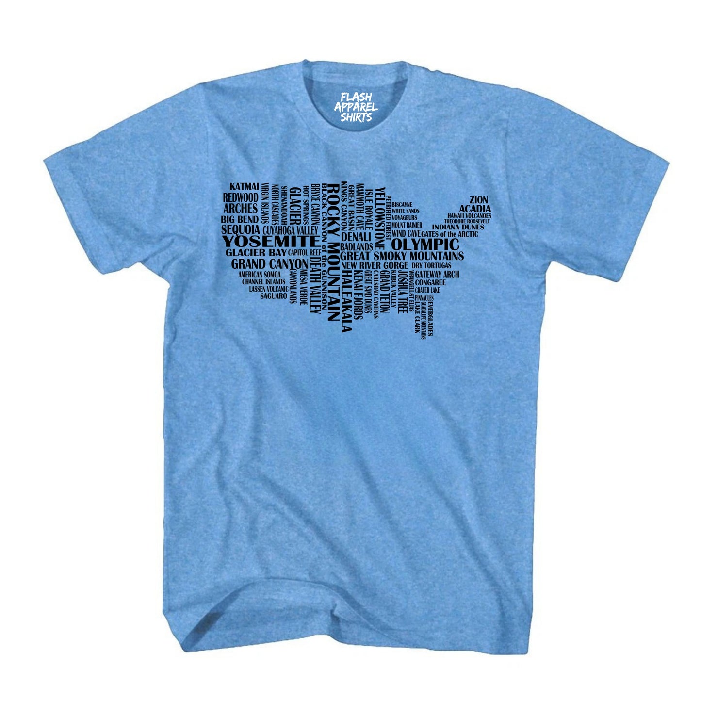National Parks Shirt USA Map of Parks Collection Camping & Hiking T-Shirt Outdoor Wildlife Nature Tee