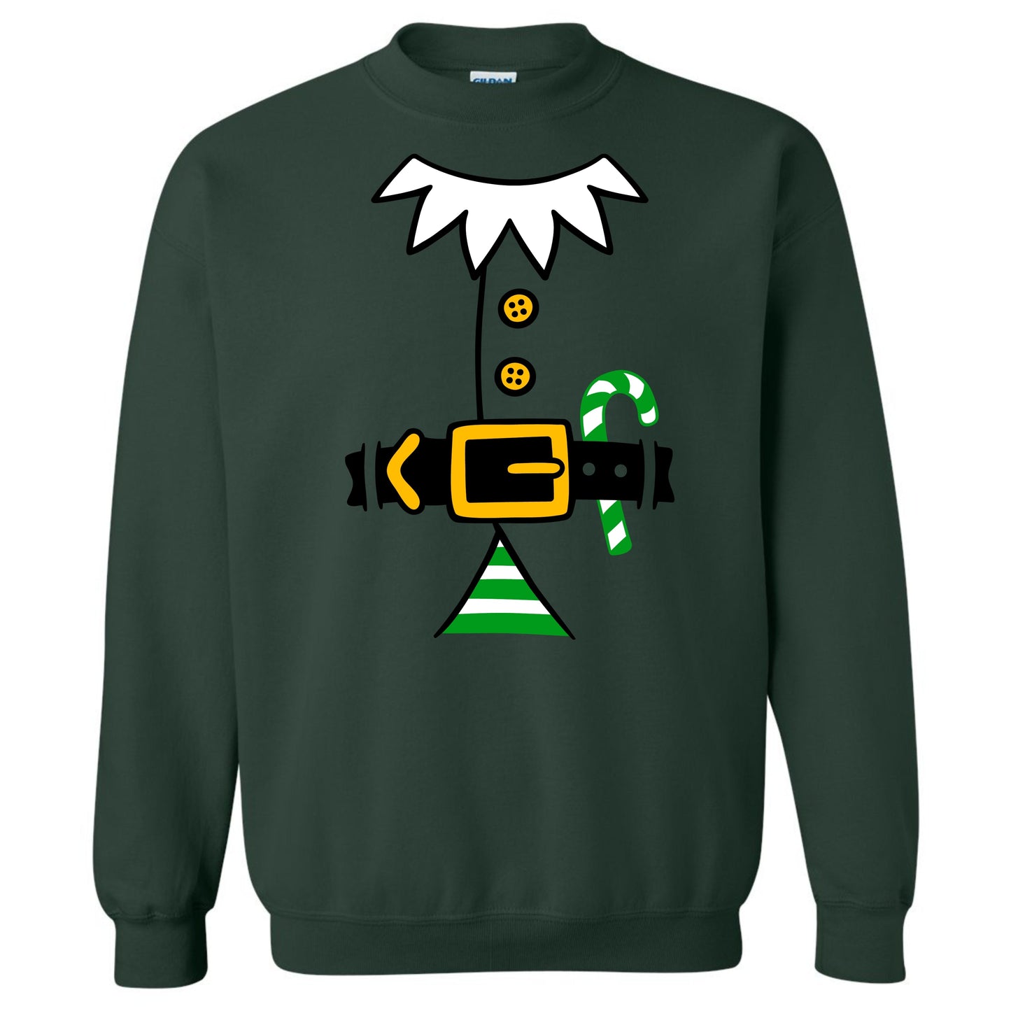Christmas Green Elf Suit Costume Crewneck Sweatshirt