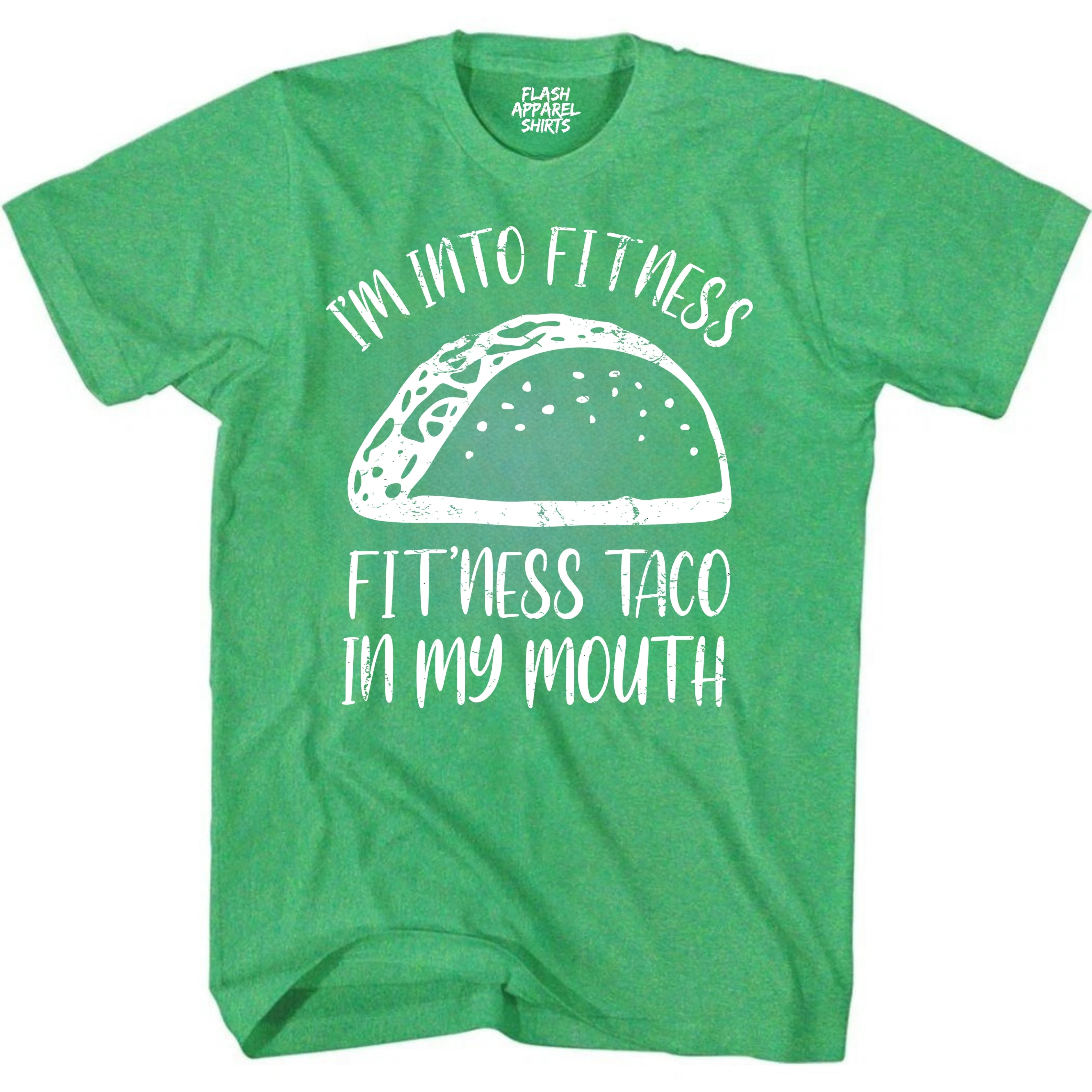 Mens Novelty Shirt Im Into Fitness Taco in My Mouth T-Shirt Funny Retro Vintage Tee Graphic Fathers Day Holiday Spirit Party Gift Small to 5XL