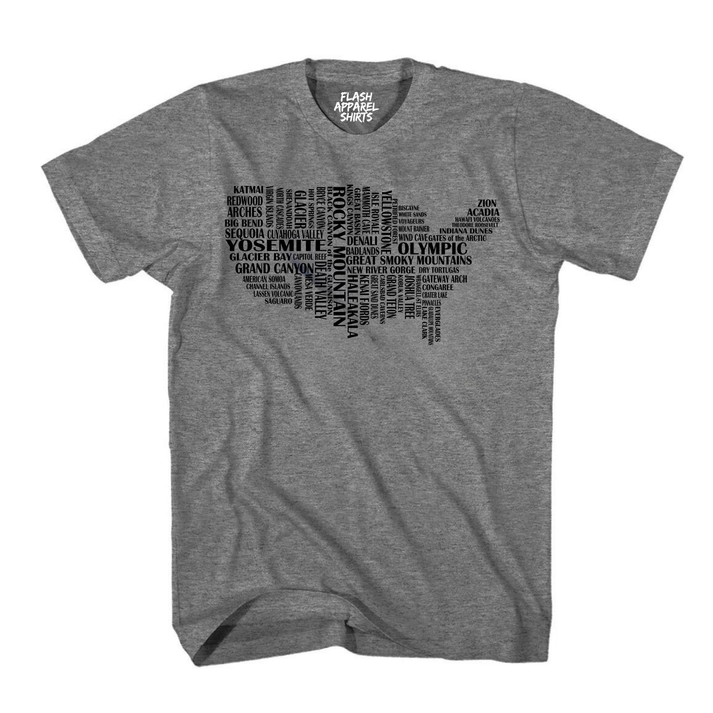 National Parks Shirt USA Map of Parks Collection Camping & Hiking T-Shirt Outdoor Wildlife Nature Tee