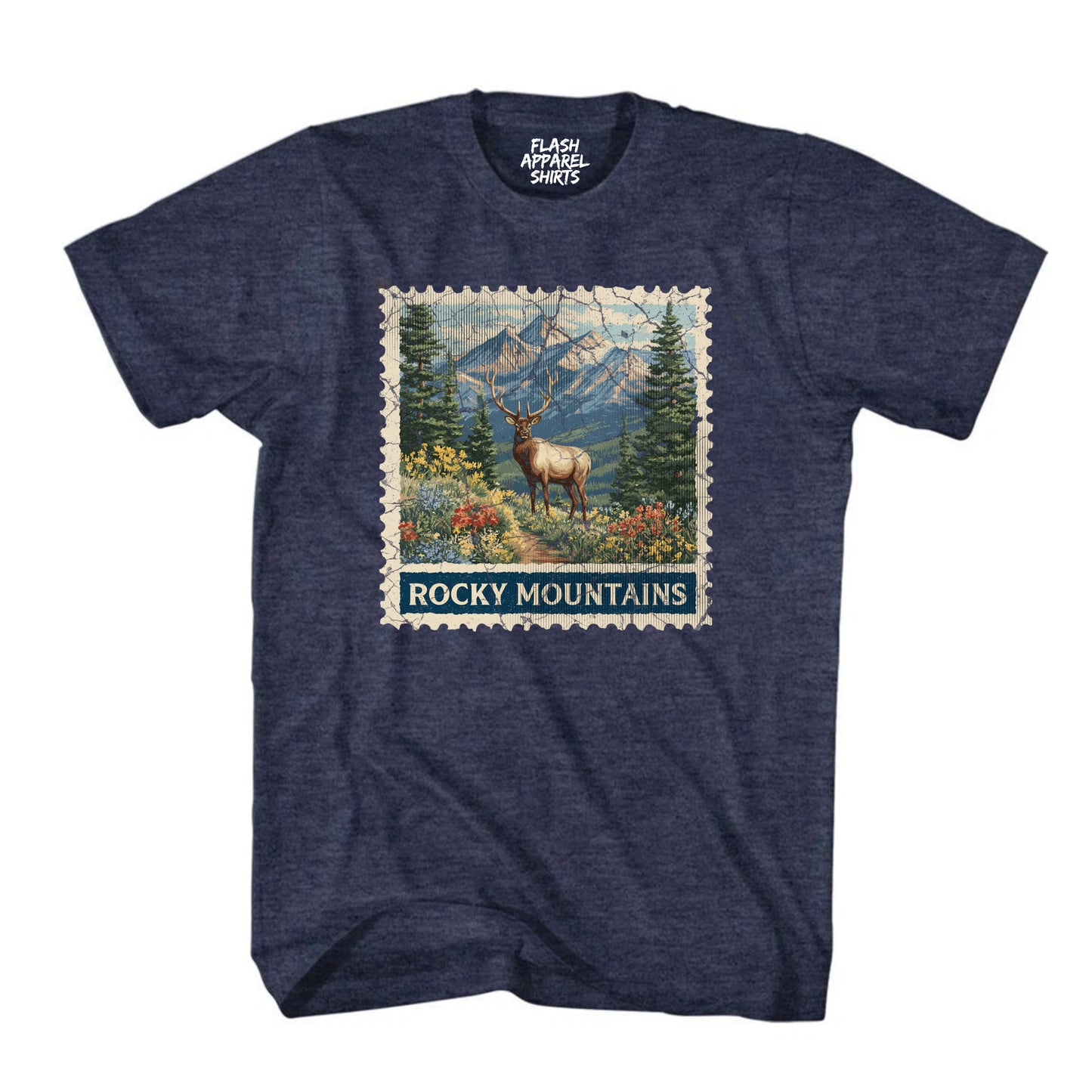 Rocky Mountain National Park Colorado Moose Shirt Stamp TShirt USA Camping Hiking T-Shirt Outdoor Wildlife Nature Tee
