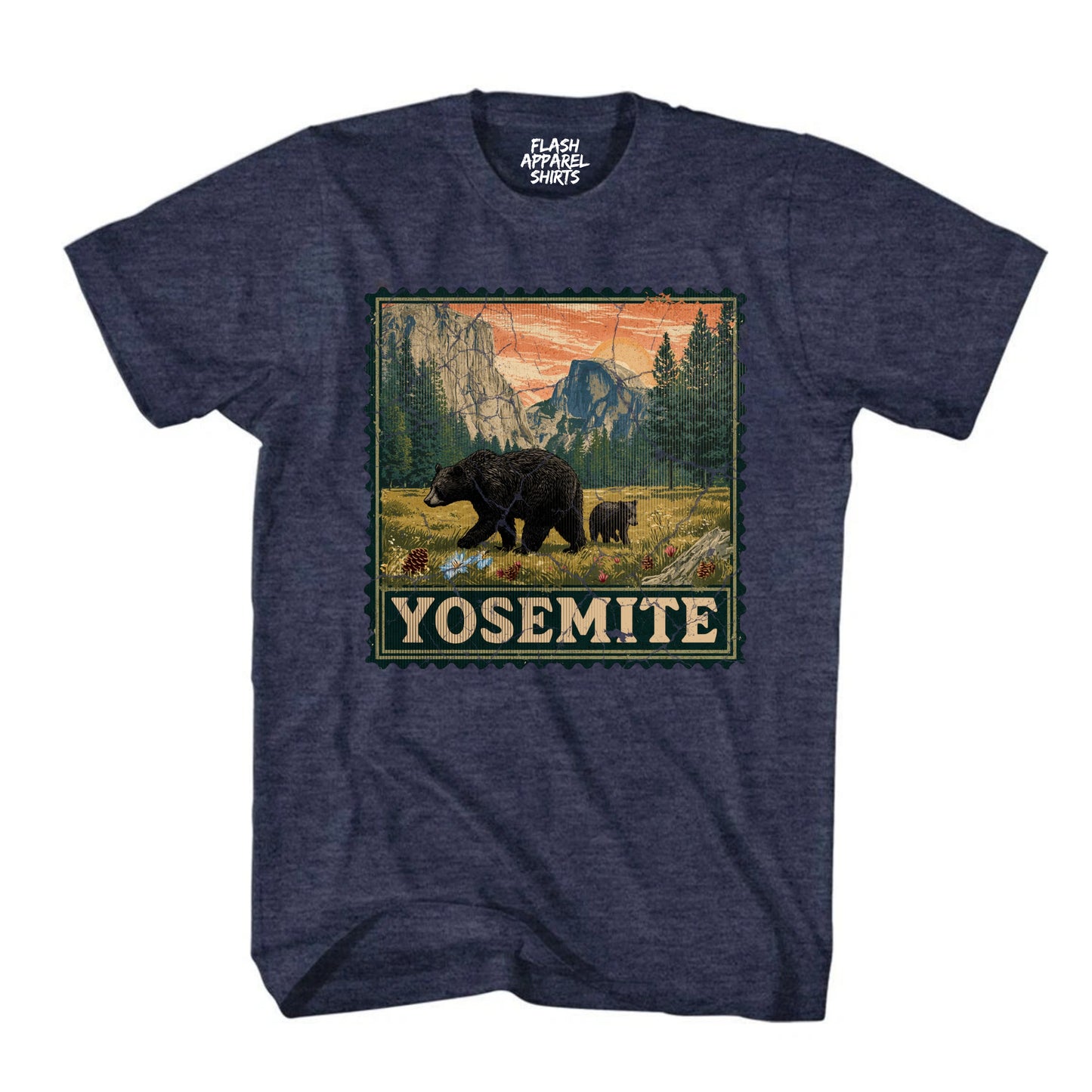 Yosemite National Park Half Dome Souvenir Shirt Stamp TShirt USA Camping Hiking T-Shirt Outdoor Wildlife Nature Tee