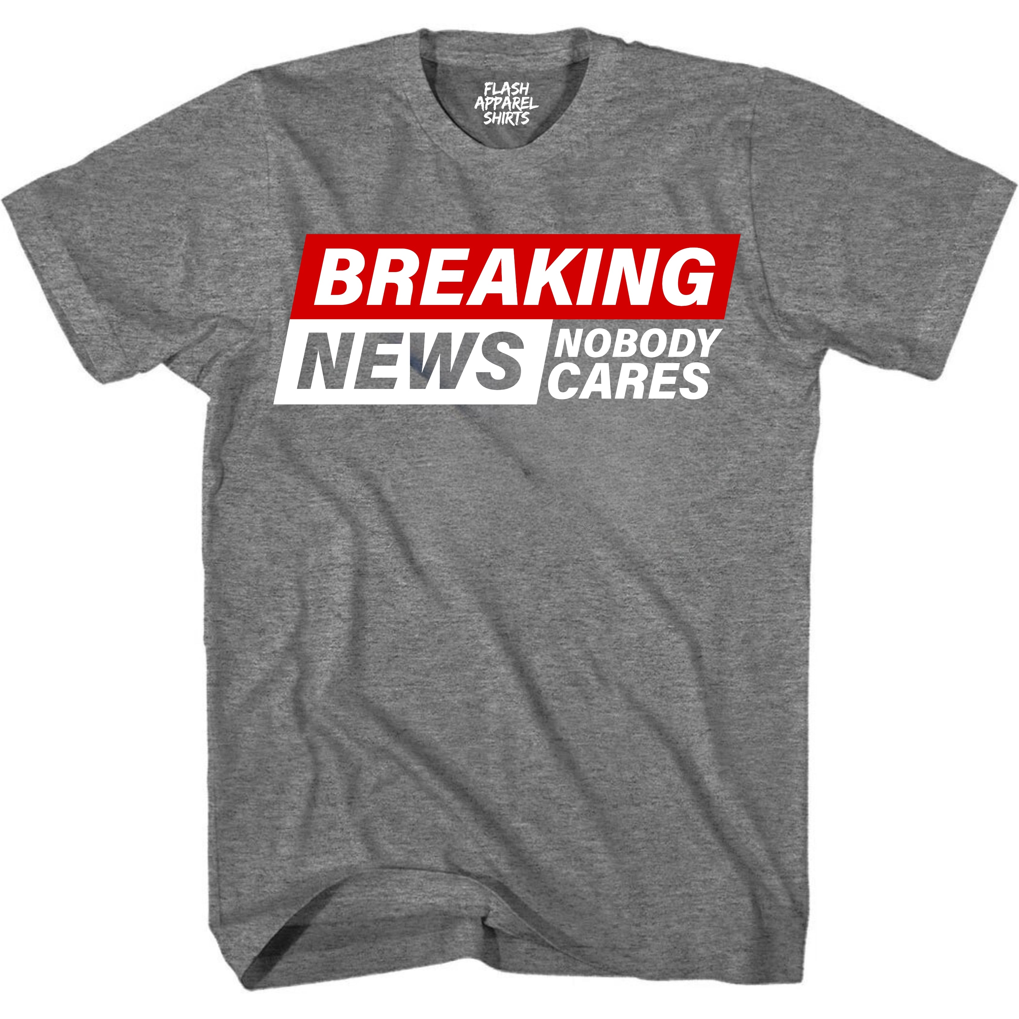 Funny Shirt Breaking News I Don't Care T-Shirt Gift Tee Retro Vintage Graphic Fathers Day Holiday Spirit Party Small to 5XL