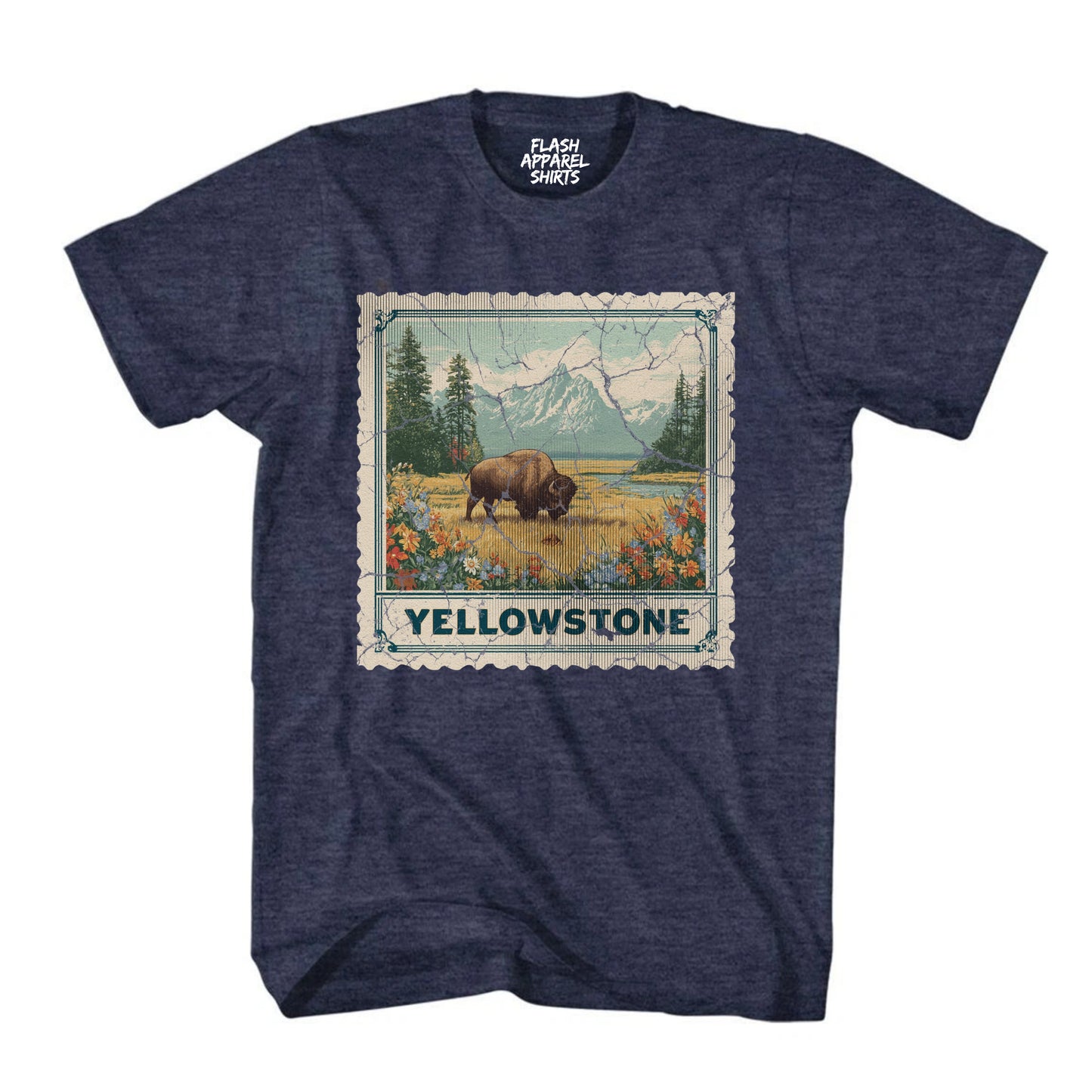 Yellowstone National Park Wyoming Souvenir Shirt Stamp TShirt USA Camping Hiking T-Shirt Outdoor Wildlife Nature Tee