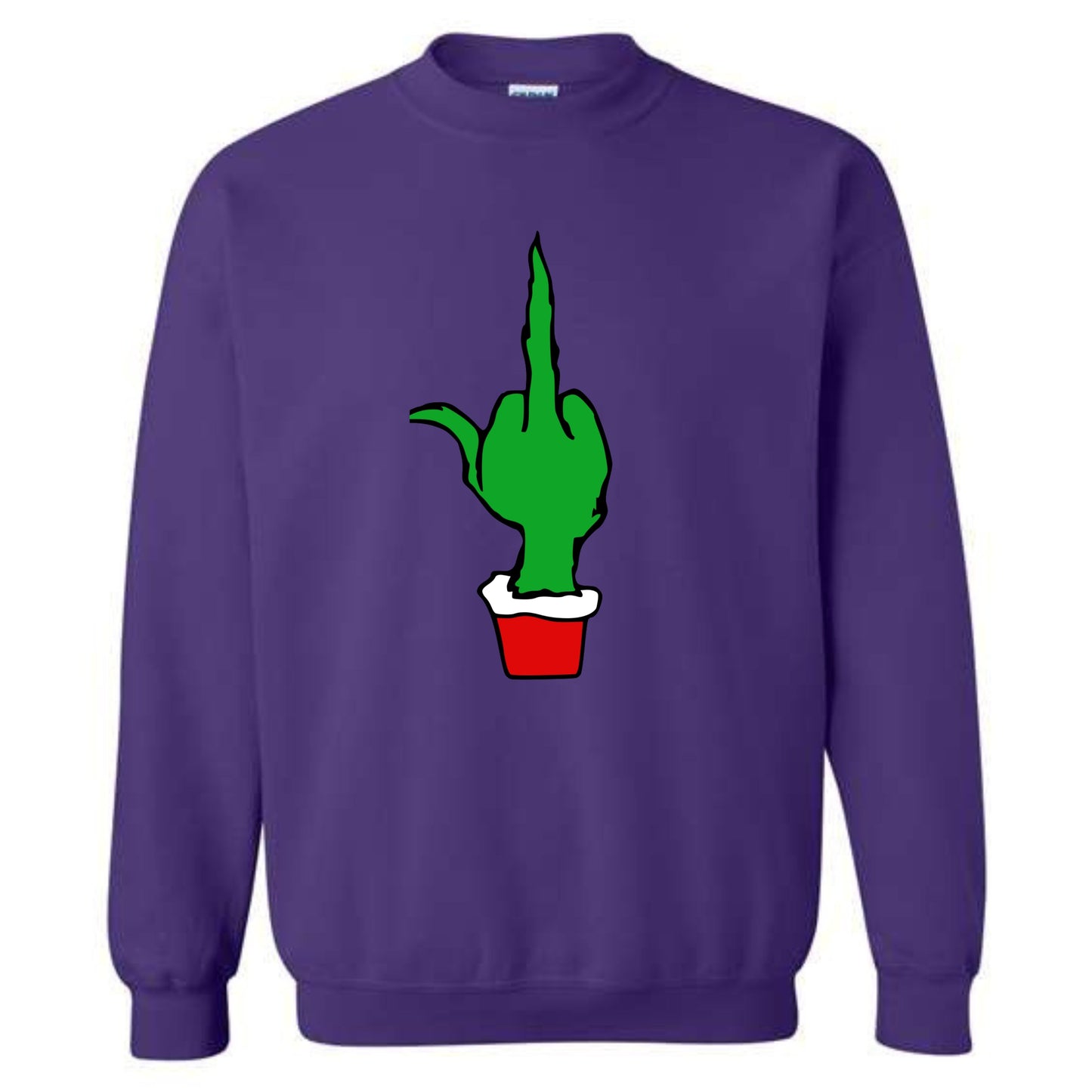 Christmas Green Finger Holiday Crewneck Sweatshirt