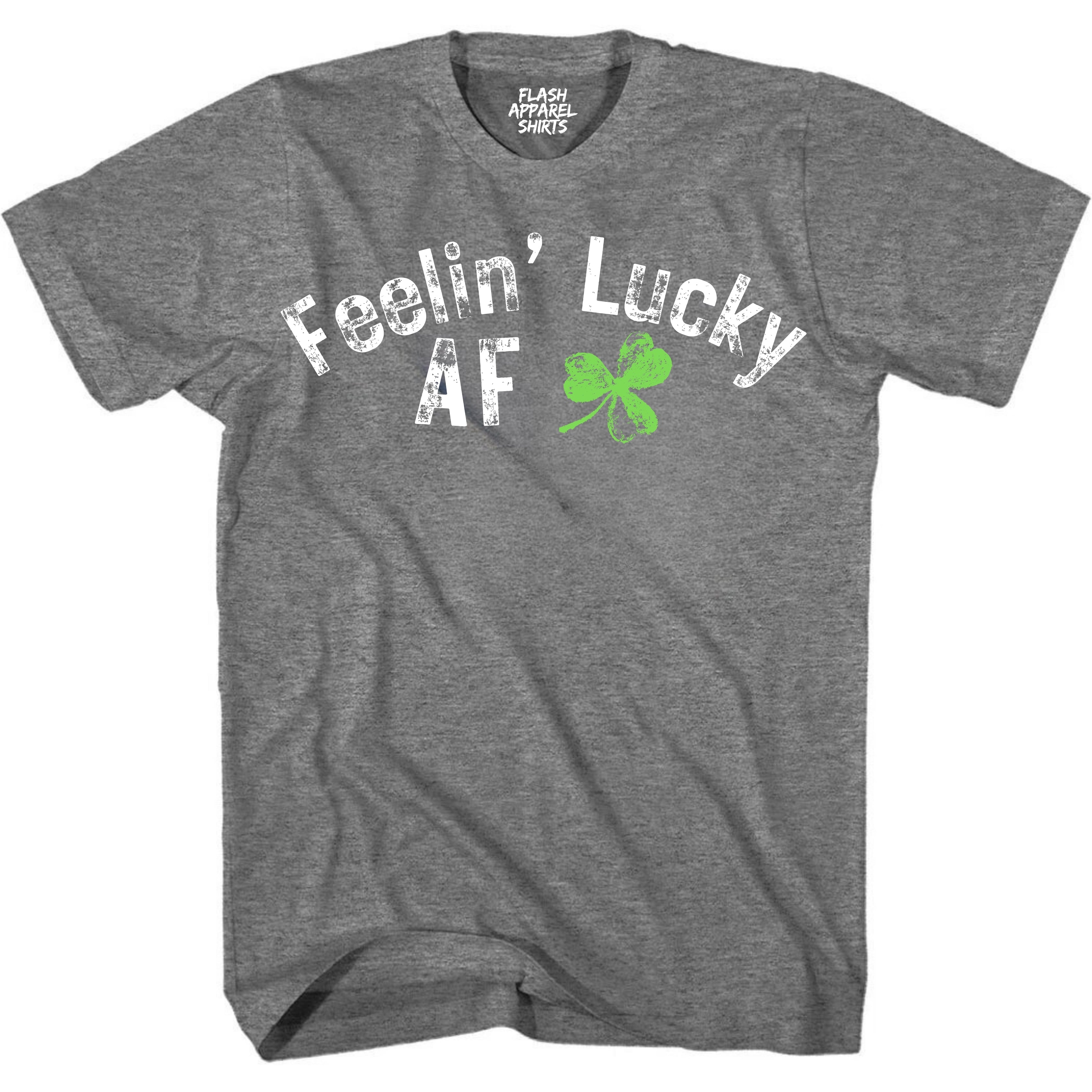 Mens St Patricks Day Shirt Feelin' Lucky AF T-Shirt Funny Tee for Men Funny Dad Joke Guys Novelty Vintage Graphic Small to 5XL