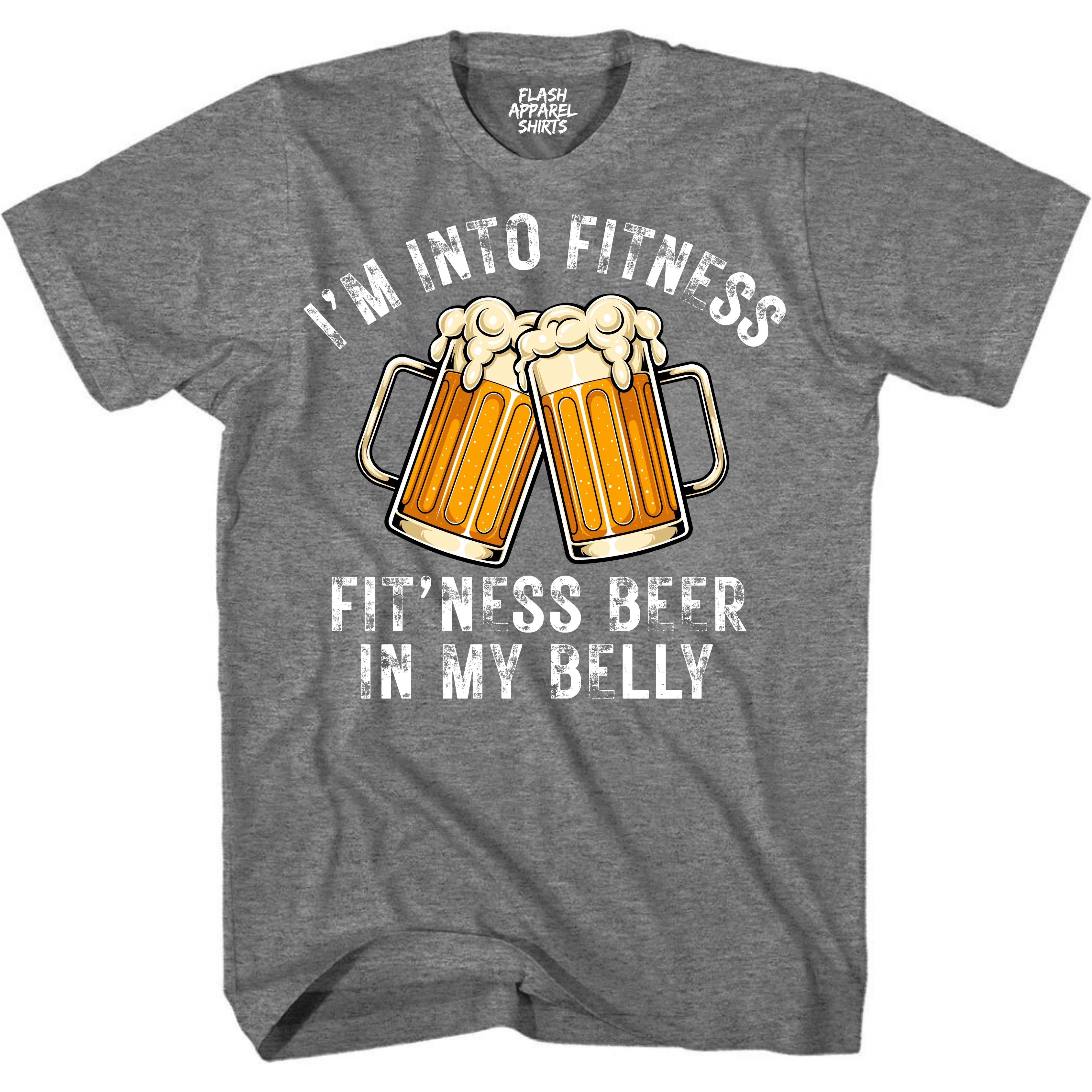 Mens Im Into Fitness Fitting This Beer in My Belly Shirt Funny Drinking Tee St Patricks Day T-Shirt Funny Tee for Men Small to 5XL