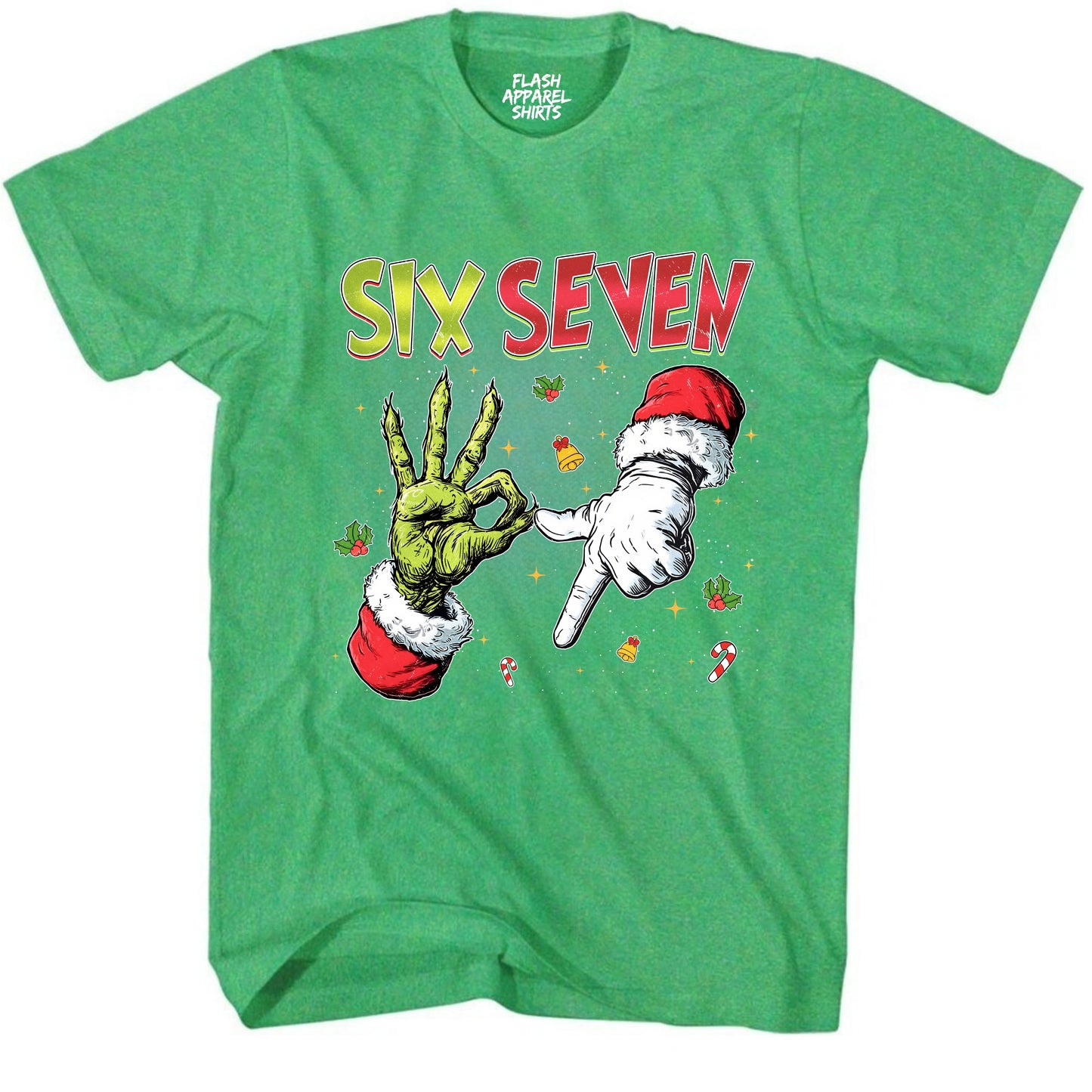 Merry Christmas 6 7 Six Seven Novelty Shirt Funny Unisex Holiday Gen Z T-Shirt Spirit Tee Party Gift Size Small to 5XL