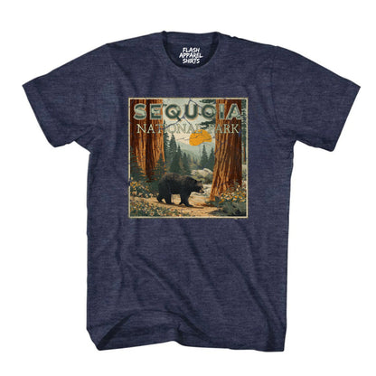 Sequoia National Park Shirt California Giant Tree Stamp TShirt USA Camping Hiking T-Shirt Outdoor Wildlife Nature Tee Small to 5XL