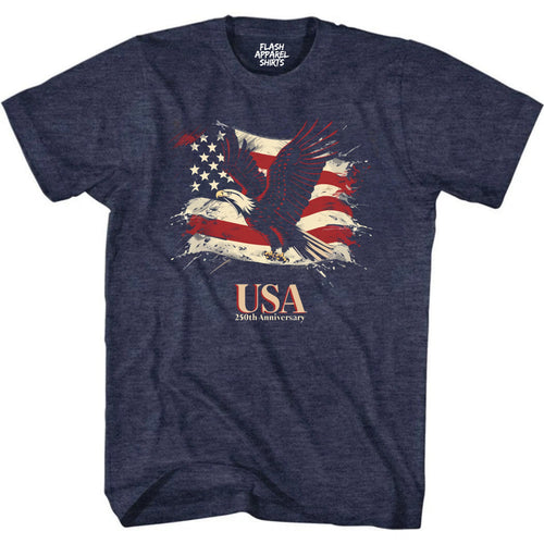 250th Anniversary American Flag USA T-Shirt Flying Eagle Patriotic Shirt Graphic T Shirt 4th of July Tee