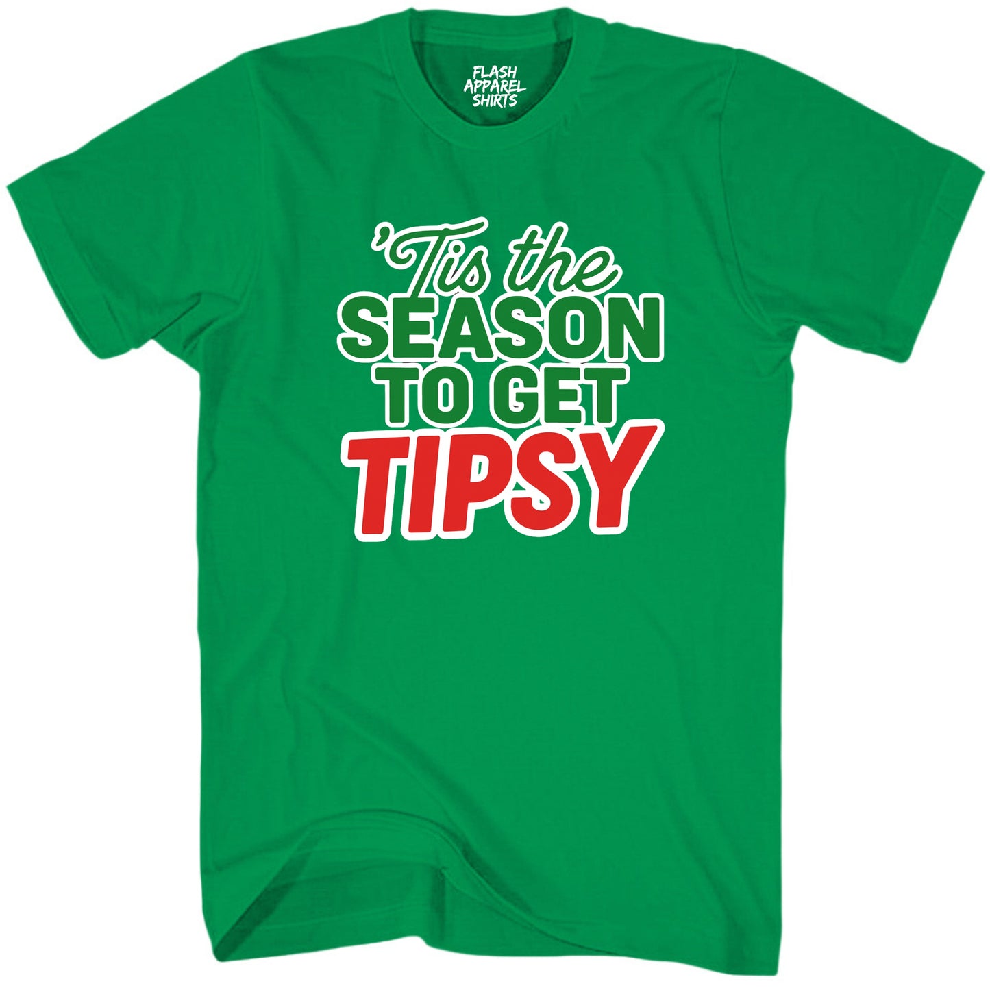 Merry Christmas Novelty Shirt Tis The Season To Get Tipsy Funny Unisex Holiday T-Shirt Spirit Tee Party Gift Size Small to 5XL