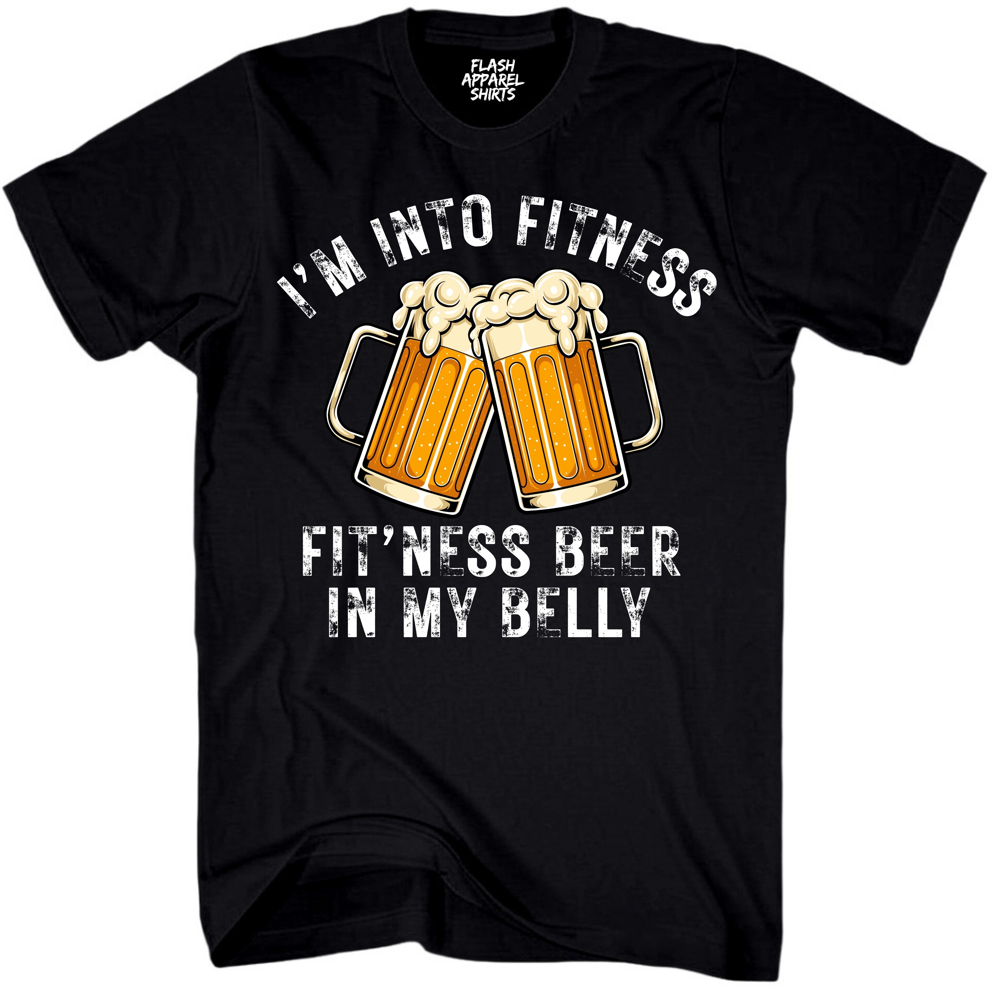 Mens Im Into Fitness Fitting This Beer in My Belly Shirt Funny Drinking Tee St Patricks Day T-Shirt Funny Tee for Men Small to 5XL