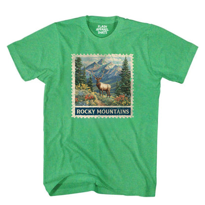 Rocky Mountain National Park Colorado Moose Shirt Stamp TShirt USA Camping Hiking T-Shirt Outdoor Wildlife Nature Tee
