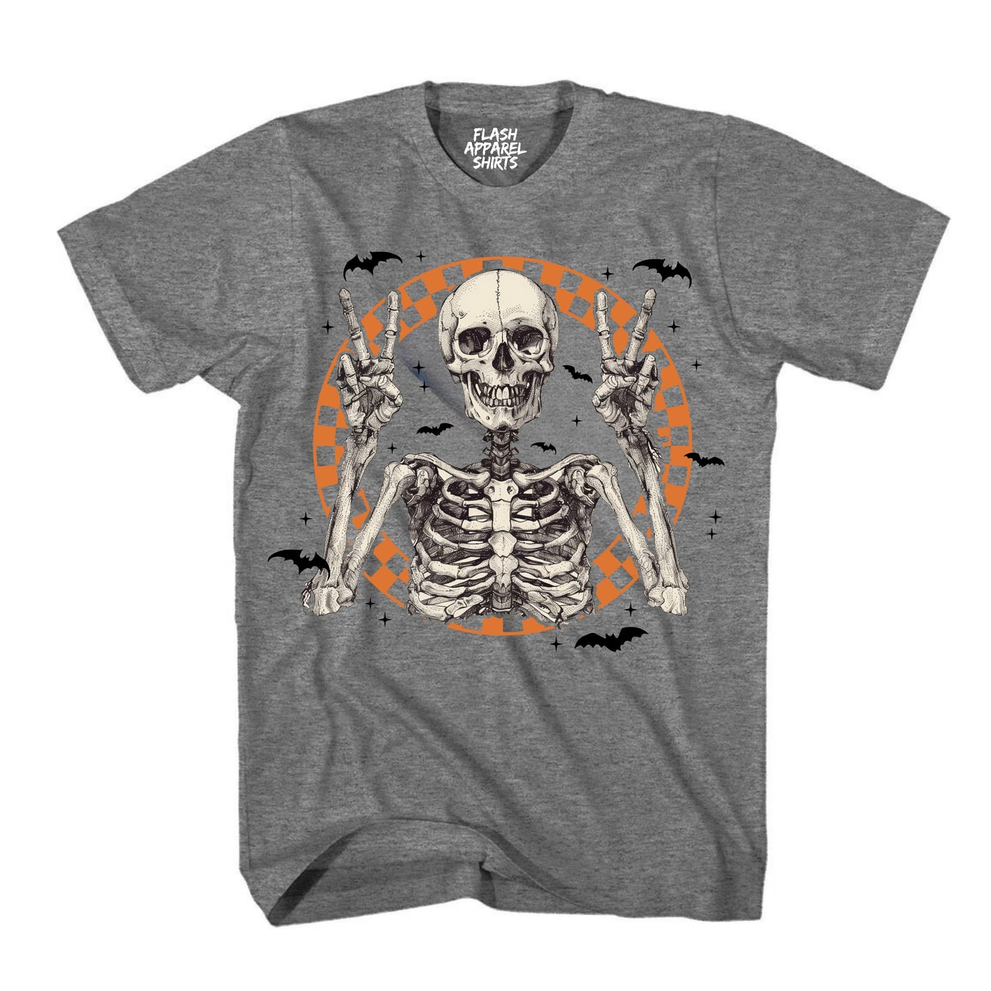 Halloween Shirt Vintage Retro Skeleton Peace Spooky Scary Funny Tee Costume T-Shirt Novelty Gift T Shirt