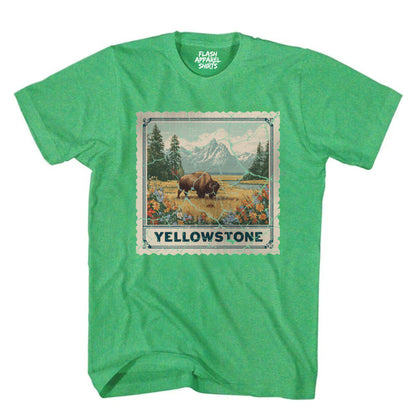 Yellowstone National Park Wyoming Souvenir Shirt Stamp TShirt USA Camping Hiking T-Shirt Outdoor Wildlife Nature Tee
