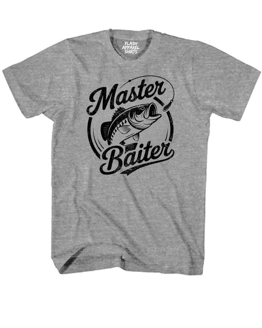 Funny Fishing Humor T-Shirt Fisherman Jokes Master Baiter Men Tee Shirt Novelty Gift Fathers Day Shirt