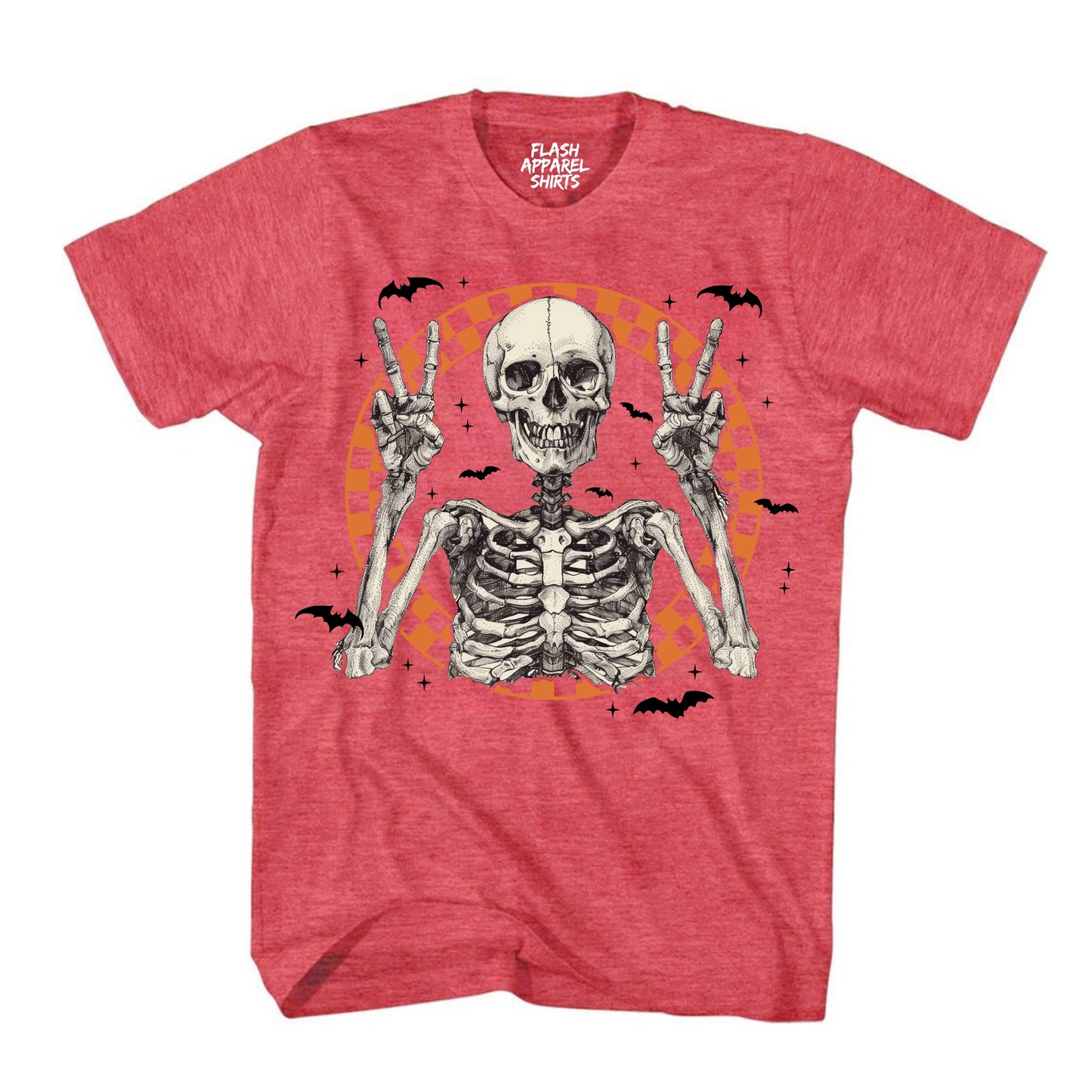 Halloween Shirt Vintage Retro Skeleton Peace Spooky Scary Funny Tee Costume T-Shirt Novelty Gift T Shirt