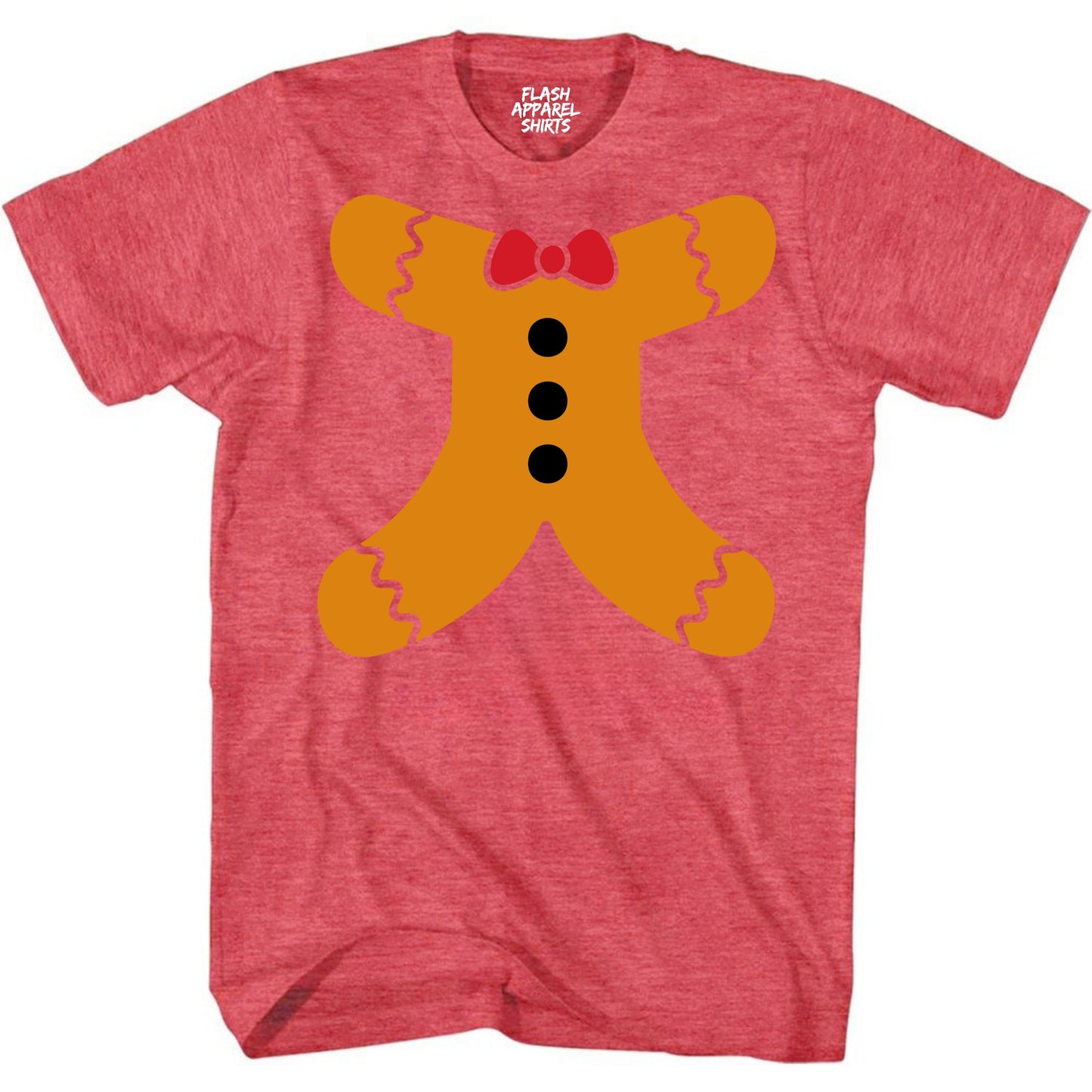 Merry Christmas Gingerbread Man Body Costume Shirt Unisex T-Shirt Holiday Spirit Novelty Tee Party Size Small to 5XL