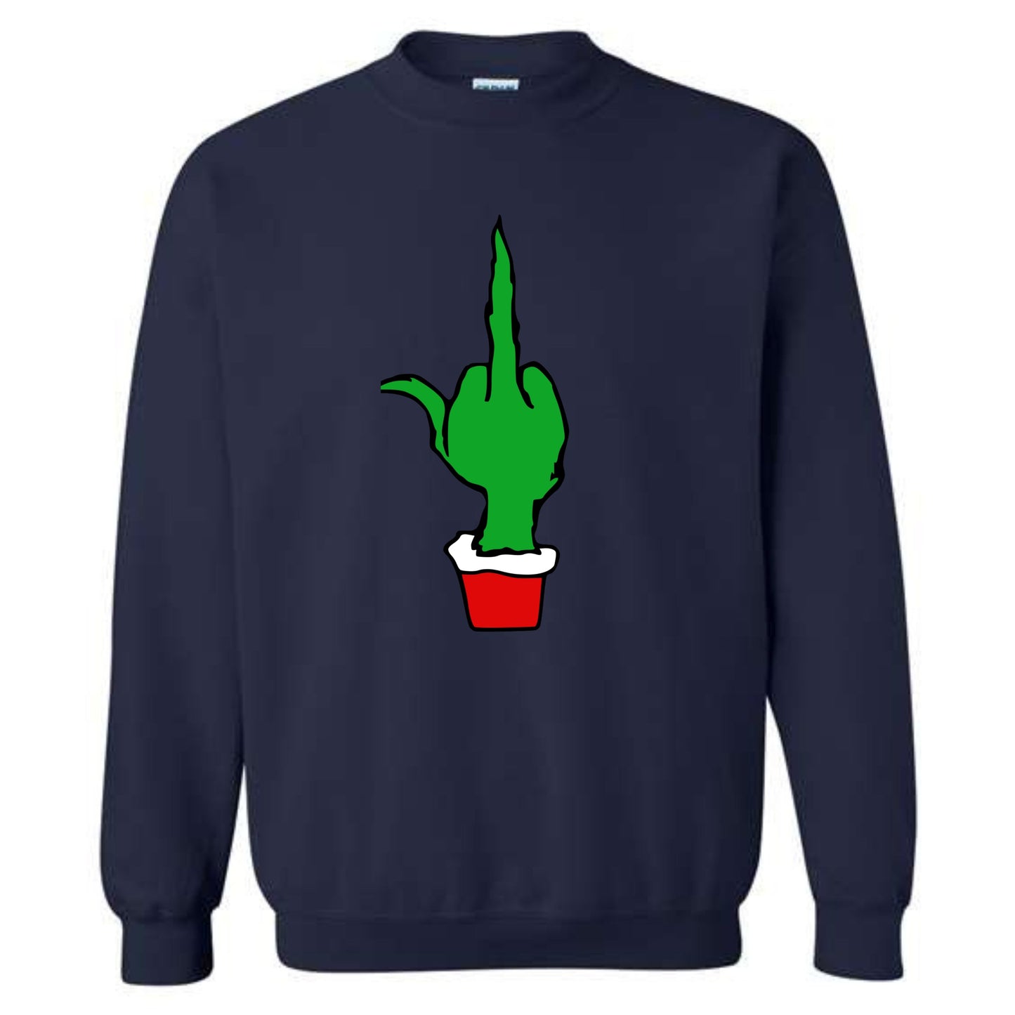 Christmas Green Finger Holiday Crewneck Sweatshirt