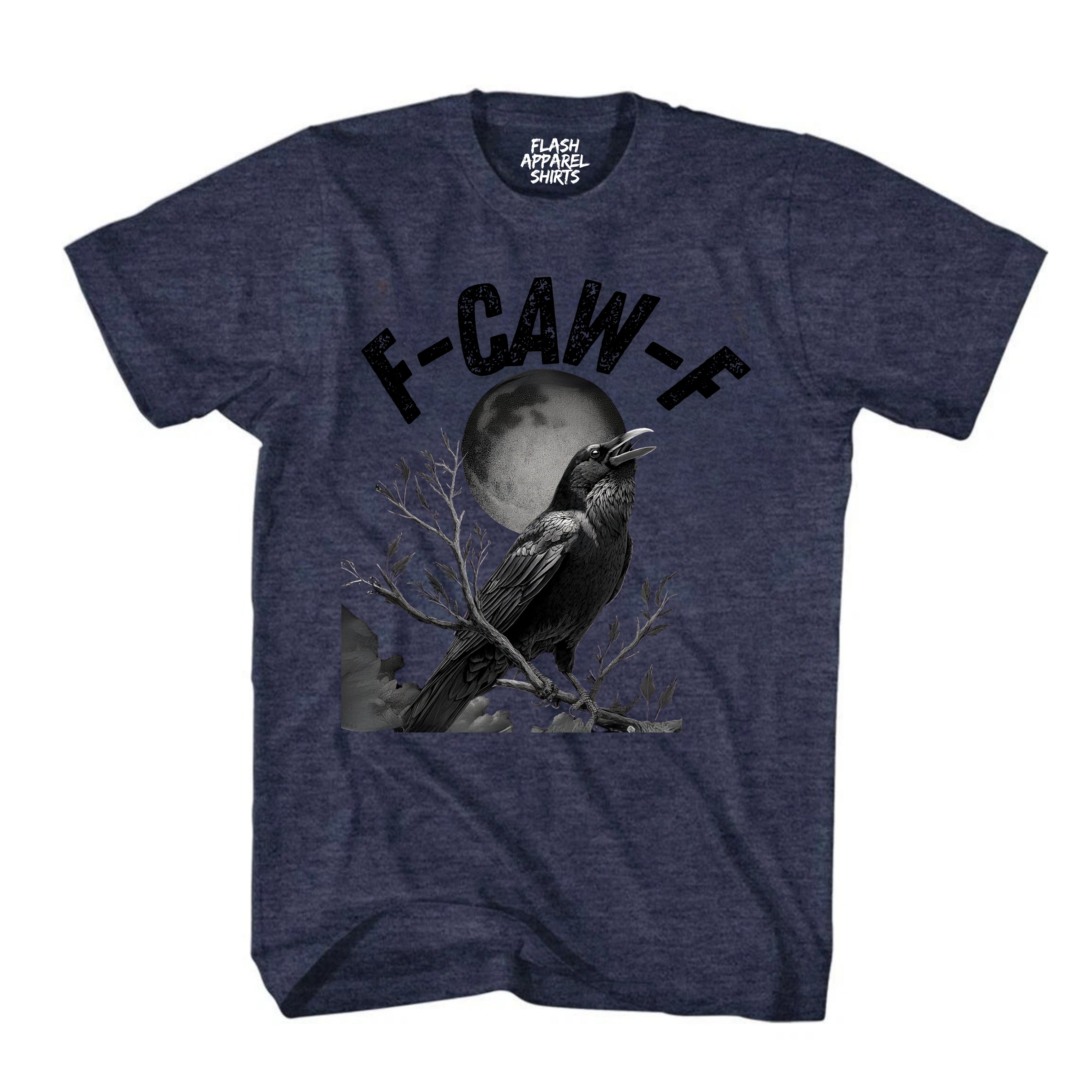 Black Crow F-Caw-F Shirt Black Bird Novelty T-Shirt Funny Moon Gothic Fcawf Adult Humor Gift Tee