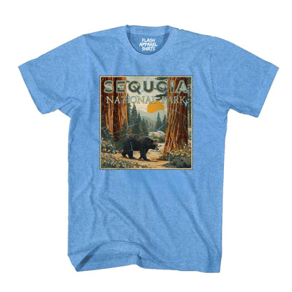 Sequoia National Park Shirt California Giant Tree Stamp TShirt USA Camping Hiking T-Shirt Outdoor Wildlife Nature Tee Small to 5XL