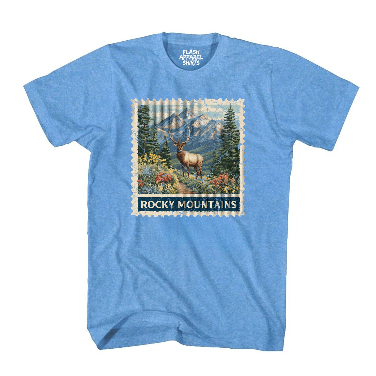 Rocky Mountain National Park Colorado Moose Shirt Stamp TShirt USA Camping Hiking T-Shirt Outdoor Wildlife Nature Tee