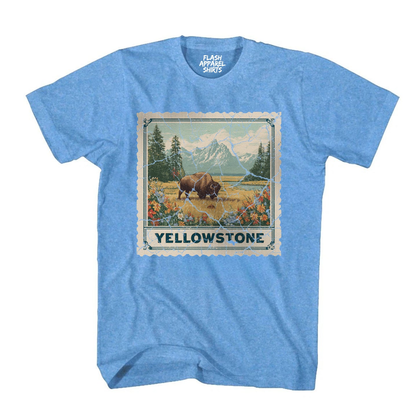Yellowstone National Park Wyoming Souvenir Shirt Stamp TShirt USA Camping Hiking T-Shirt Outdoor Wildlife Nature Tee