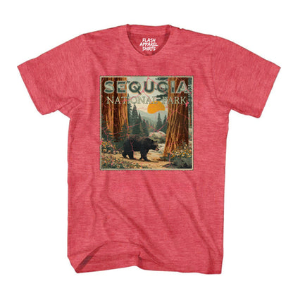 Sequoia National Park Shirt California Giant Tree Stamp TShirt USA Camping Hiking T-Shirt Outdoor Wildlife Nature Tee Small to 5XL