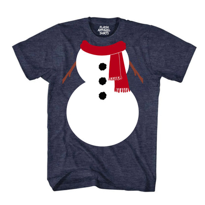 Christmas Snowman Shirt White Red Scarf Costume T-Shirt Snowman Costume Tee Suit Christmas Novelty Shirts Unisex