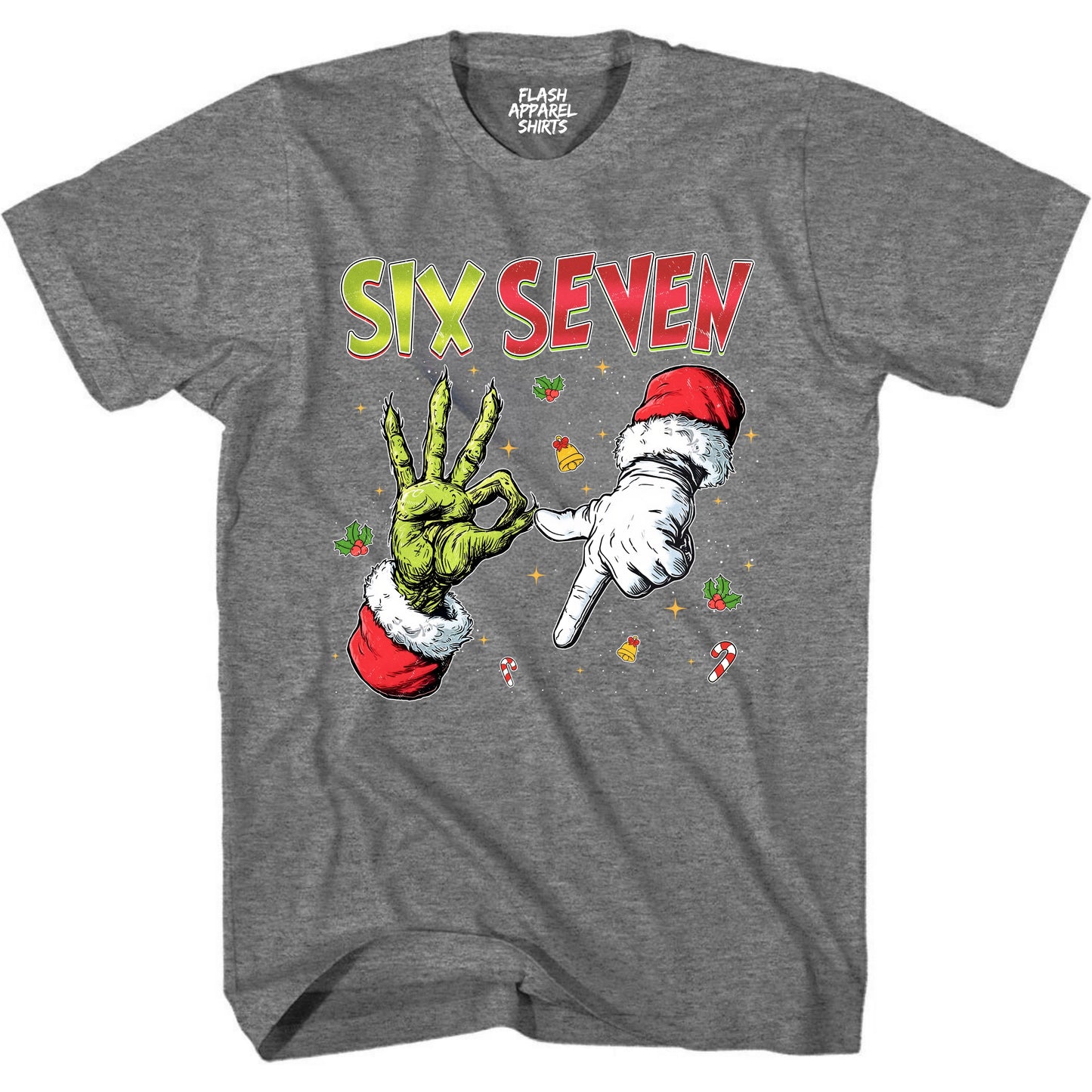 Merry Christmas 6 7 Six Seven Novelty Shirt Funny Unisex Holiday Gen Z T-Shirt Spirit Tee Party Gift Size Small to 5XL