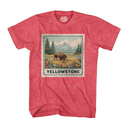 Yellowstone National Park Wyoming Souvenir Shirt Stamp TShirt USA Camping Hiking T-Shirt Outdoor Wildlife Nature Tee