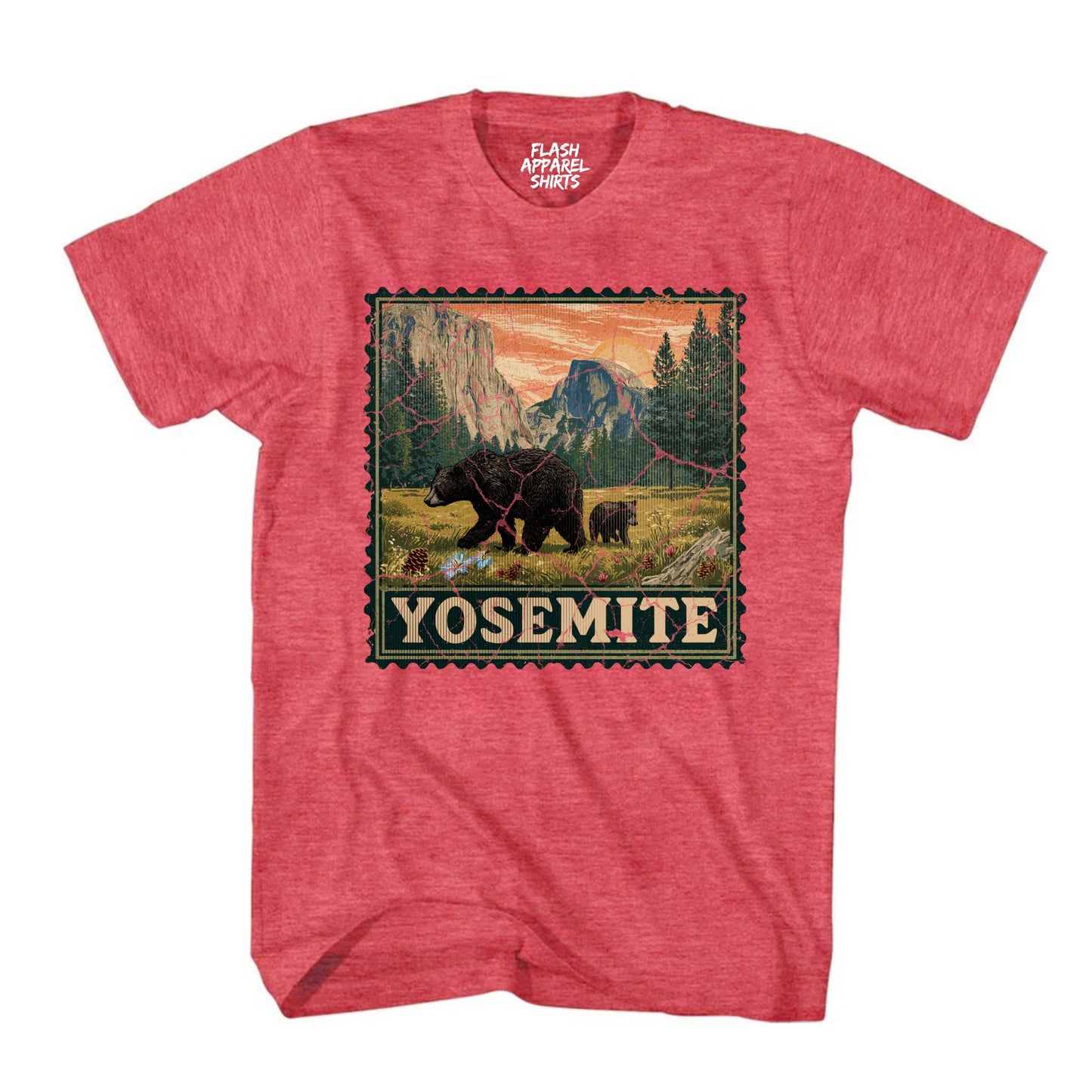 Yosemite National Park Half Dome Souvenir Shirt Stamp TShirt USA Camping Hiking T-Shirt Outdoor Wildlife Nature Tee
