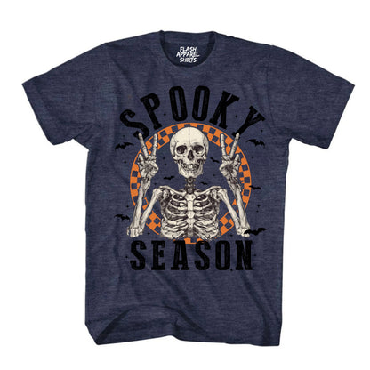 Halloween Shirt Vintage Retro Skeleton Scary Spooky Season Funny Tee Costume T-Shirt Novelty Gift T Shirt