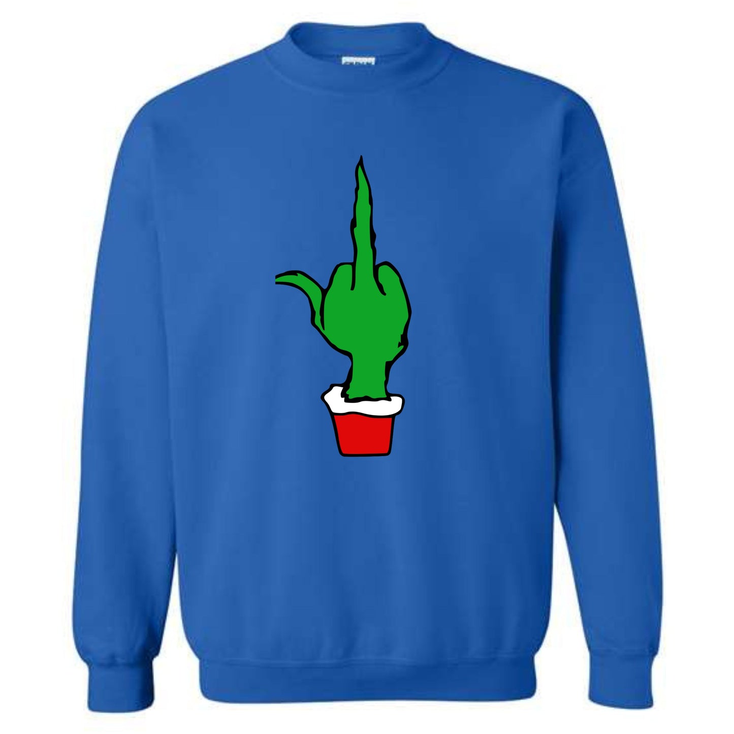 Christmas Green Finger Holiday Crewneck Sweatshirt