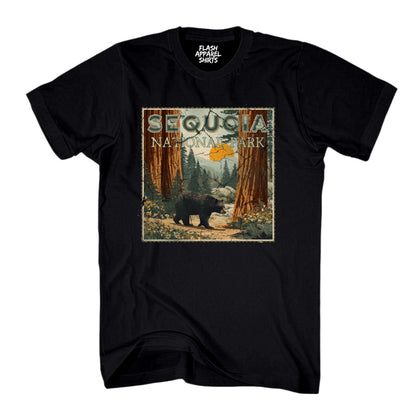 Sequoia National Park Shirt California Giant Tree Stamp TShirt USA Camping Hiking T-Shirt Outdoor Wildlife Nature Tee Small to 5XL