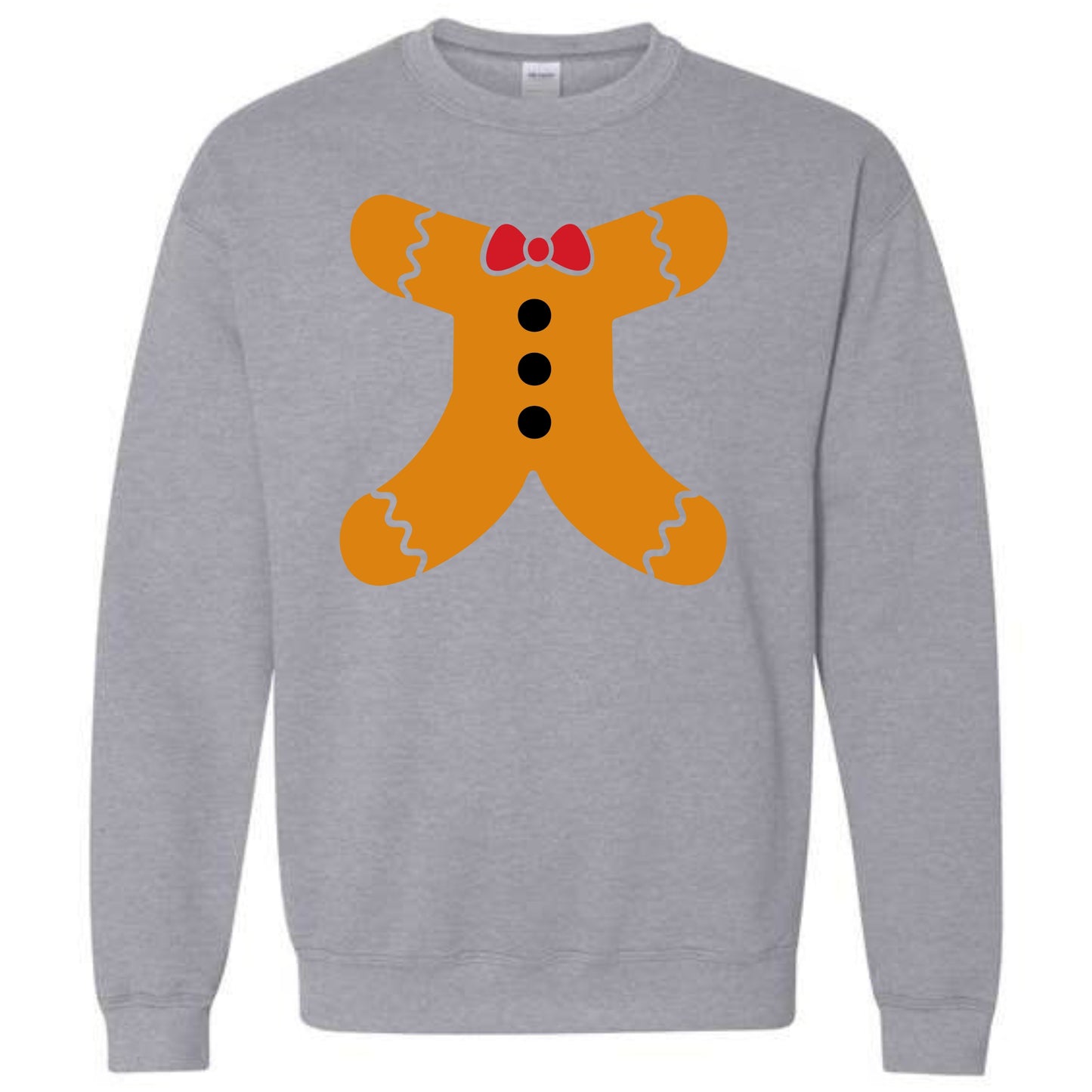 Christmas Gingerbread Man Body Holiday Crewneck Sweatshirt