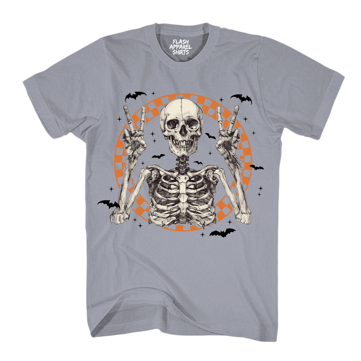 Halloween Shirt Vintage Retro Skeleton Peace Spooky Scary Funny Tee Costume T-Shirt Novelty Gift T Shirt