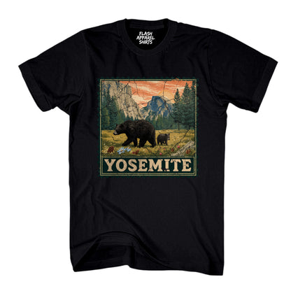 Yosemite National Park Half Dome Souvenir Shirt Stamp TShirt USA Camping Hiking T-Shirt Outdoor Wildlife Nature Tee
