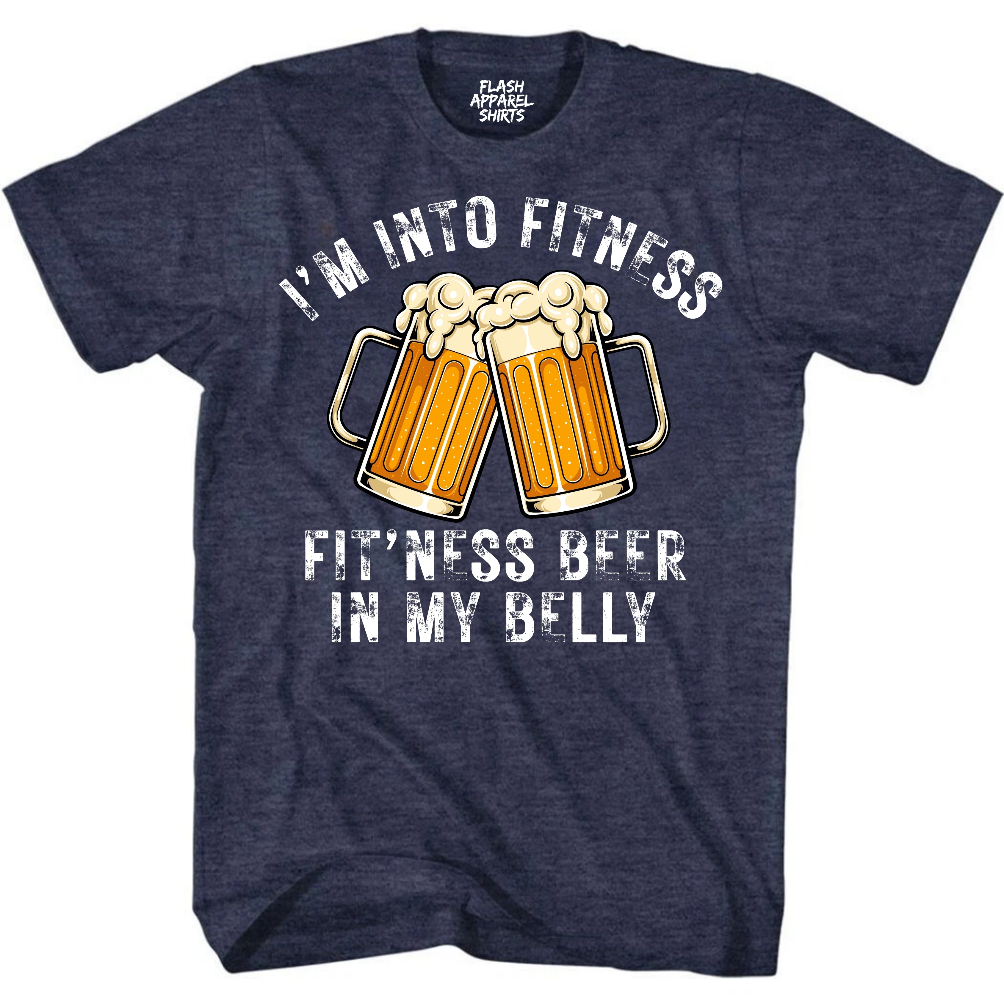 Mens Im Into Fitness Fitting This Beer in My Belly Shirt Funny Drinking Tee St Patricks Day T-Shirt Funny Tee for Men Small to 5XL