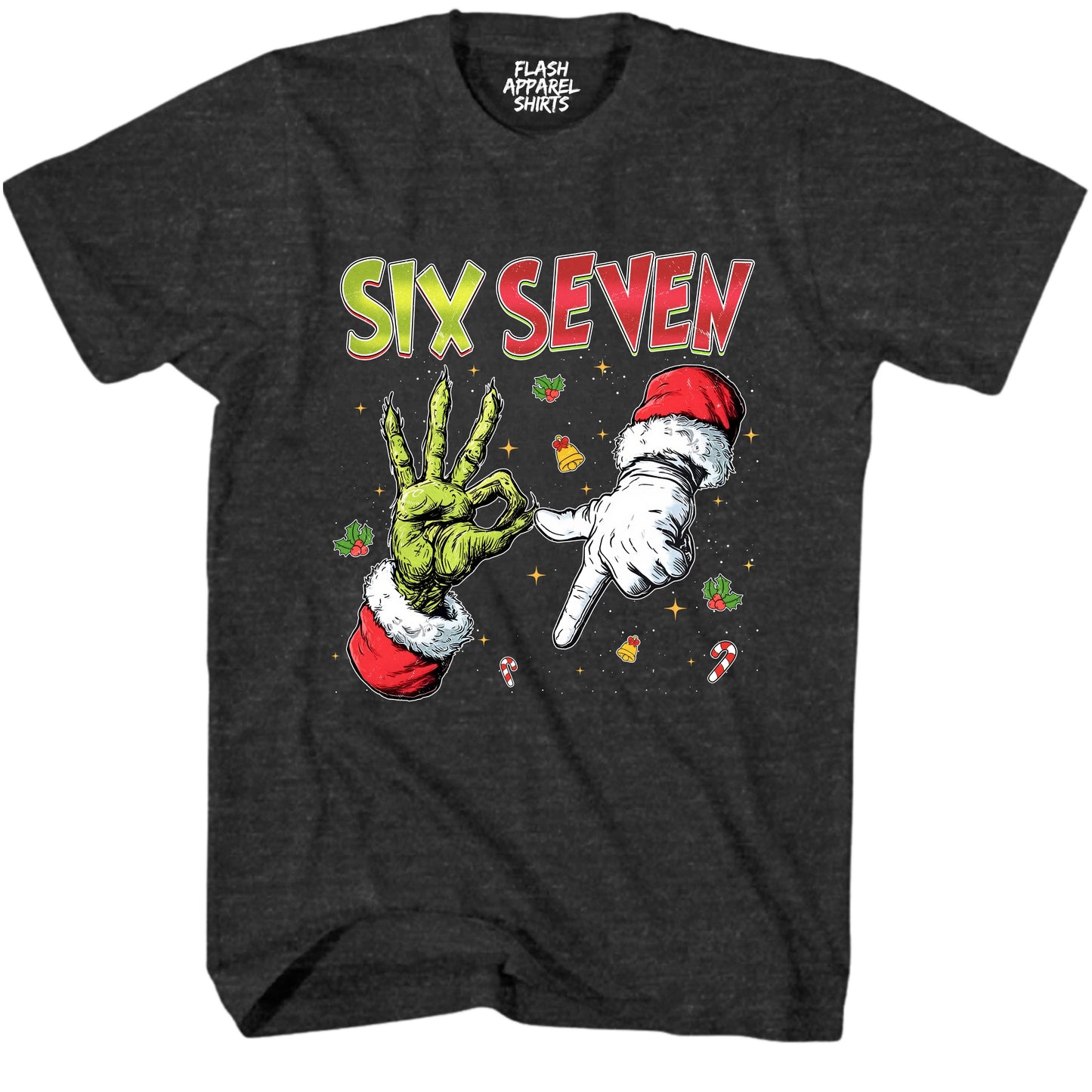 Merry Christmas 6 7 Six Seven Novelty Shirt Funny Unisex Holiday Gen Z T-Shirt Spirit Tee Party Gift Size Small to 5XL