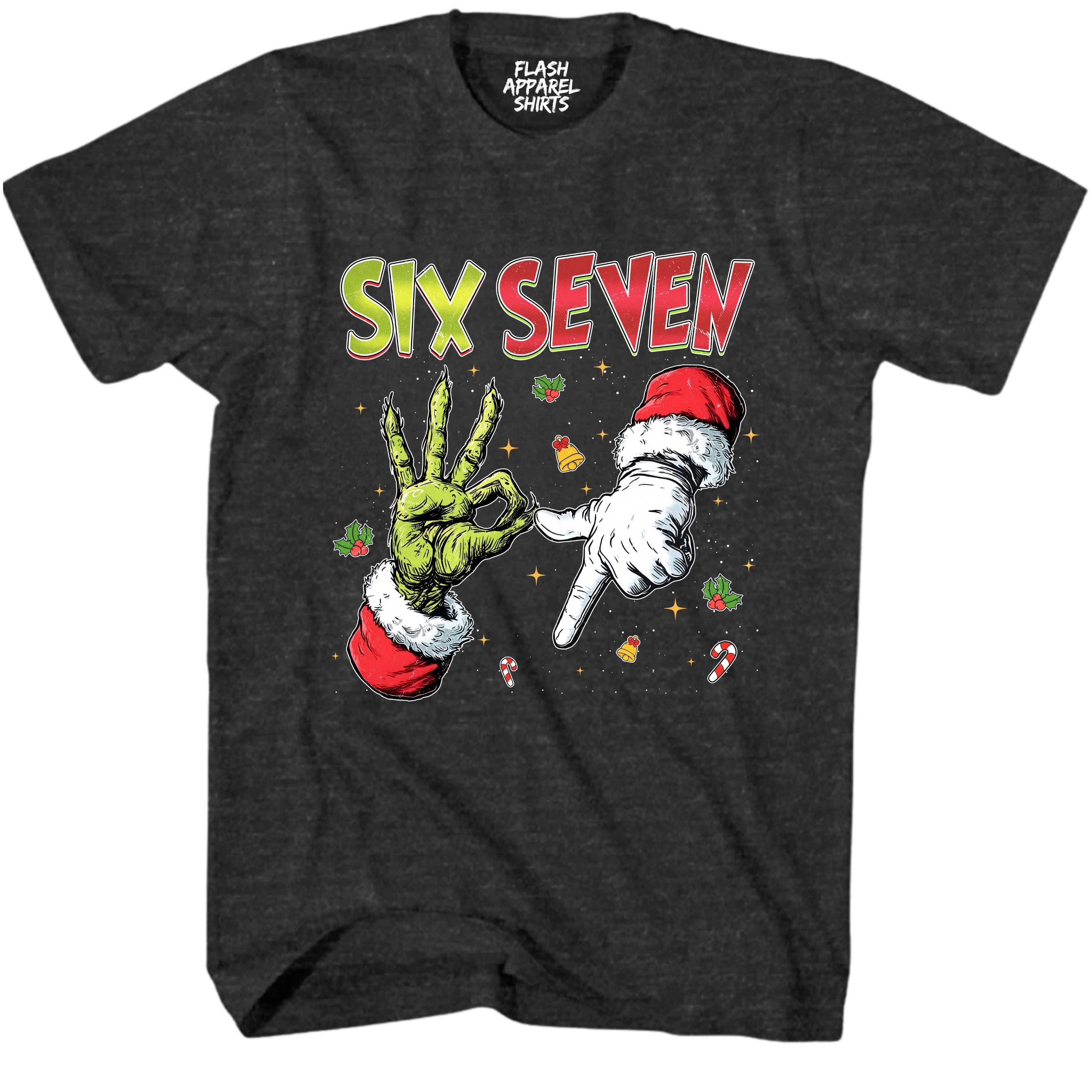 Merry Christmas 6 7 Six Seven Novelty Shirt Funny Unisex Holiday Gen Z T-Shirt Spirit Tee Party Gift Size Small to 5XL