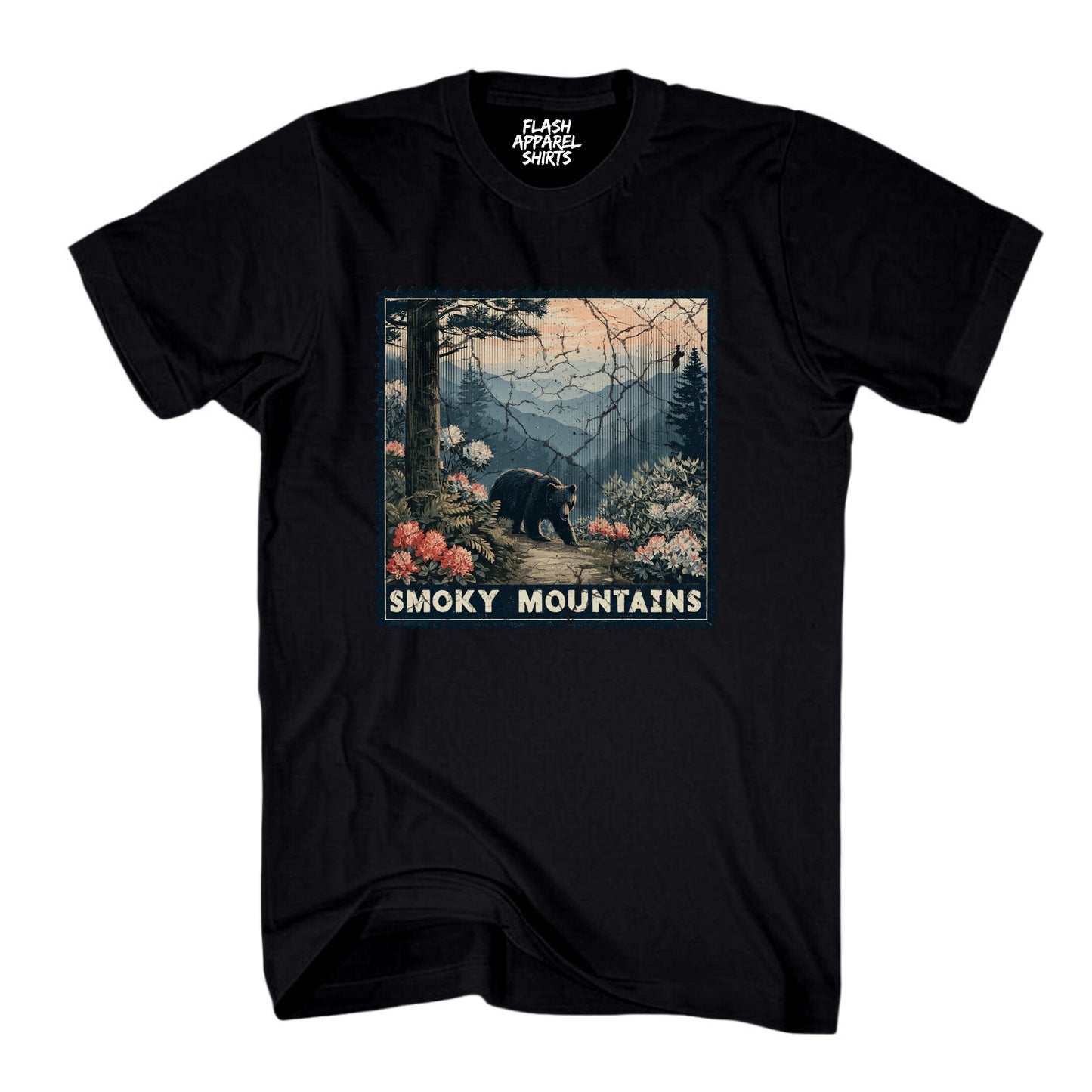 Great Smoky Mountain National Park Shirt Stamp TShirt USA Camping Hiking T-Shirt Outdoor Wildlife Nature Tee