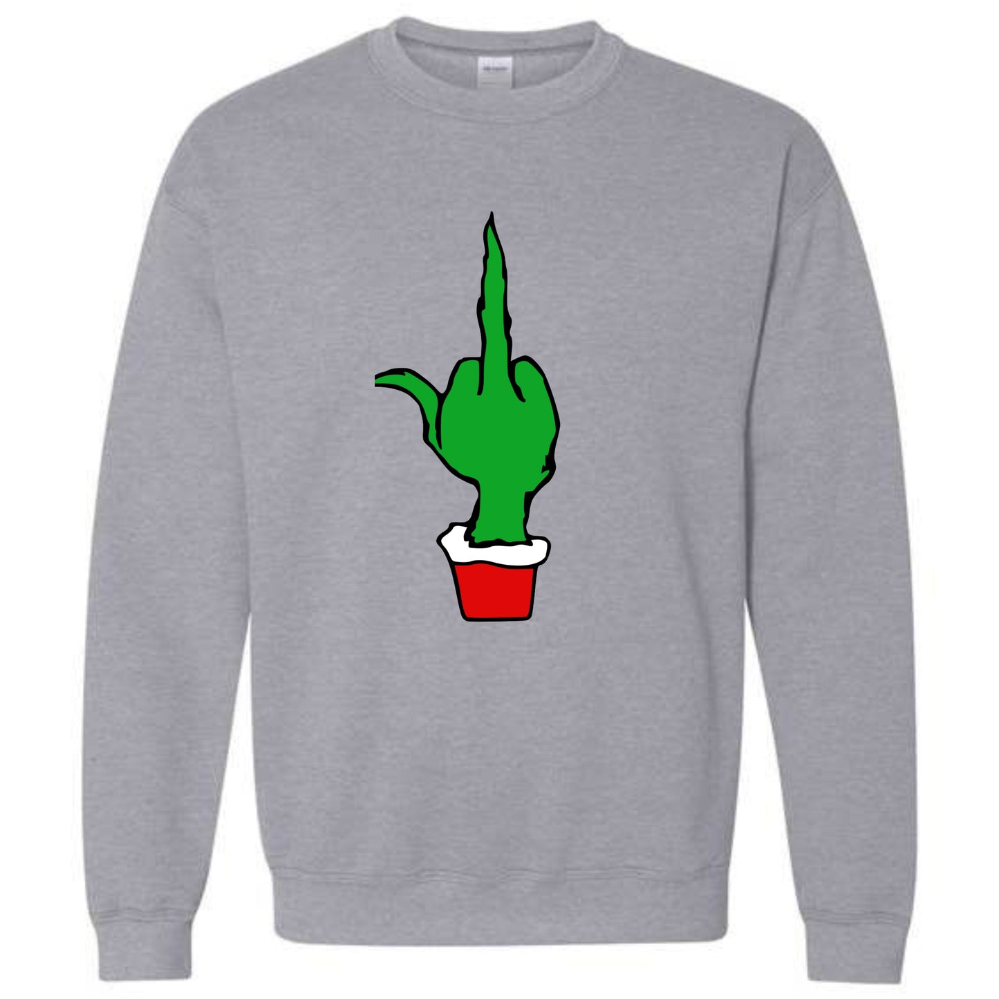 Christmas Green Finger Holiday Crewneck Sweatshirt