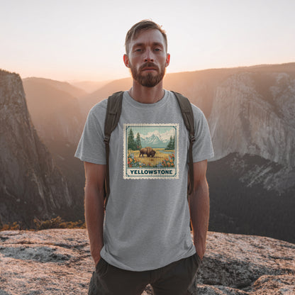 Yellowstone National Park Wyoming Souvenir Shirt Stamp TShirt USA Camping Hiking T-Shirt Outdoor Wildlife Nature Tee