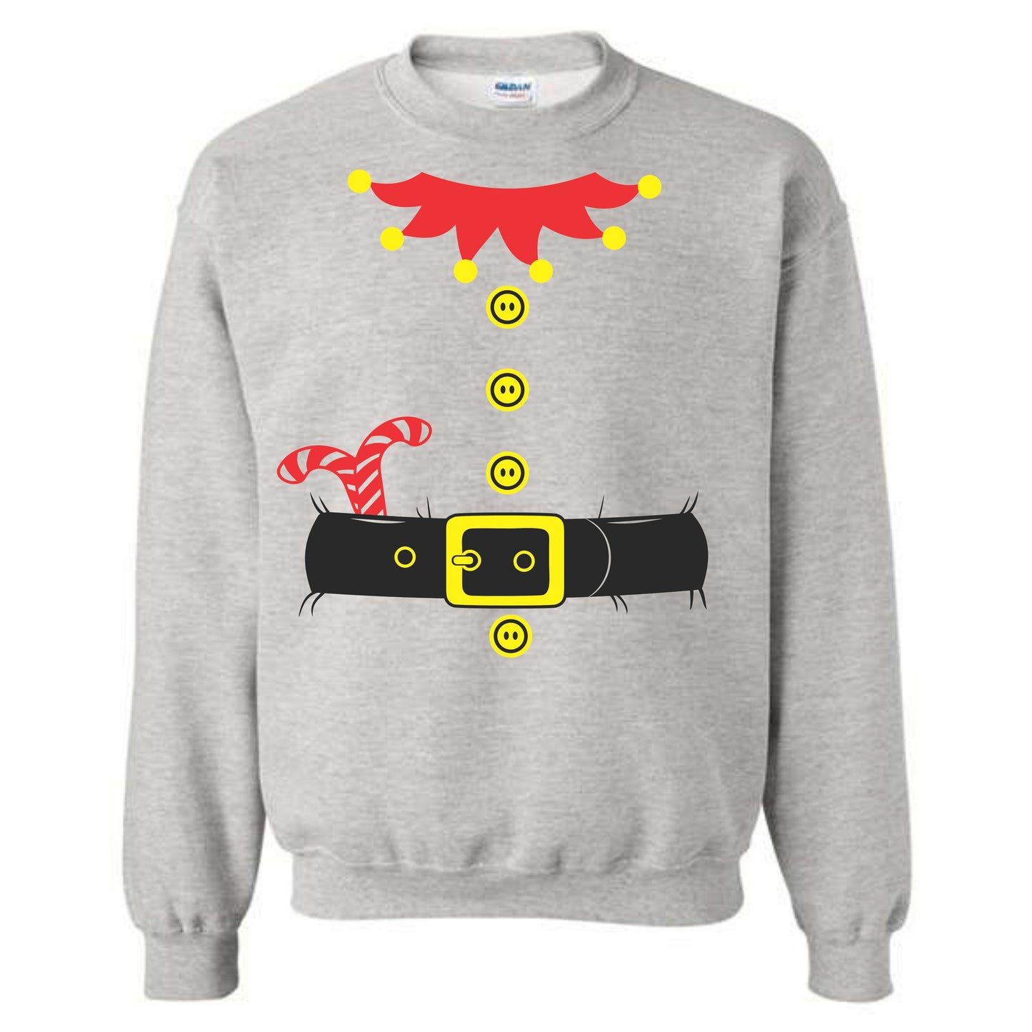 Merry Christmas Elf Novelty Costume Crewneck Sweatshirt Funny Unisex Holiday Sweater Spirit Pullover Party Gift Size Small to 5XL